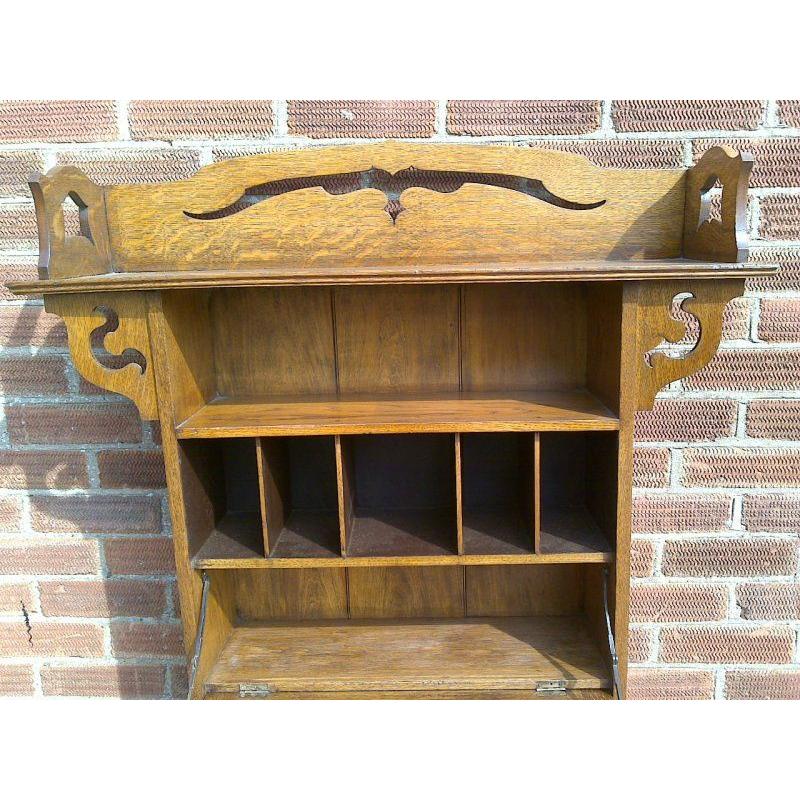 Liberty & Co attr. Arts & Crafts golden oak bookcase & matching bureau bookcase 1
