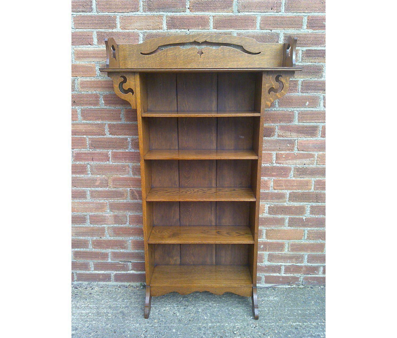 Liberty & Co attr. Arts & Crafts golden oak bookcase & matching bureau bookcase 3