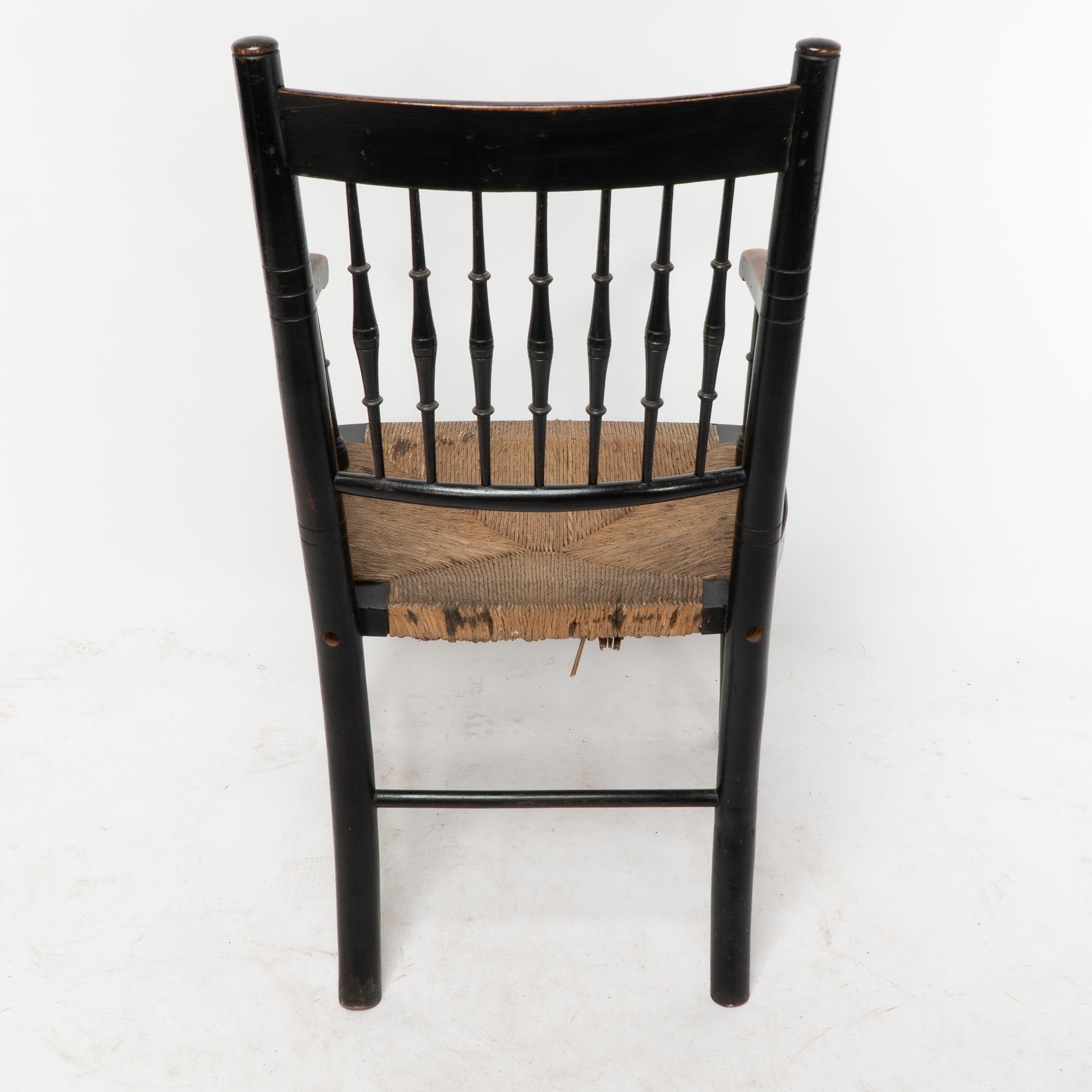 Liberty & Co, attribué. Fauteuil à assise en jonc Aesthetic Movement en vente 8