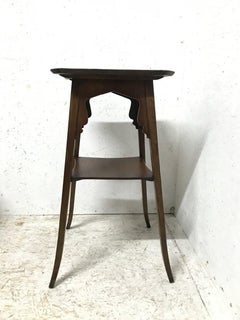 Liberty & Co Attributed, an Elegant Anglo-Moorish Aesthetic Elm Side Table
