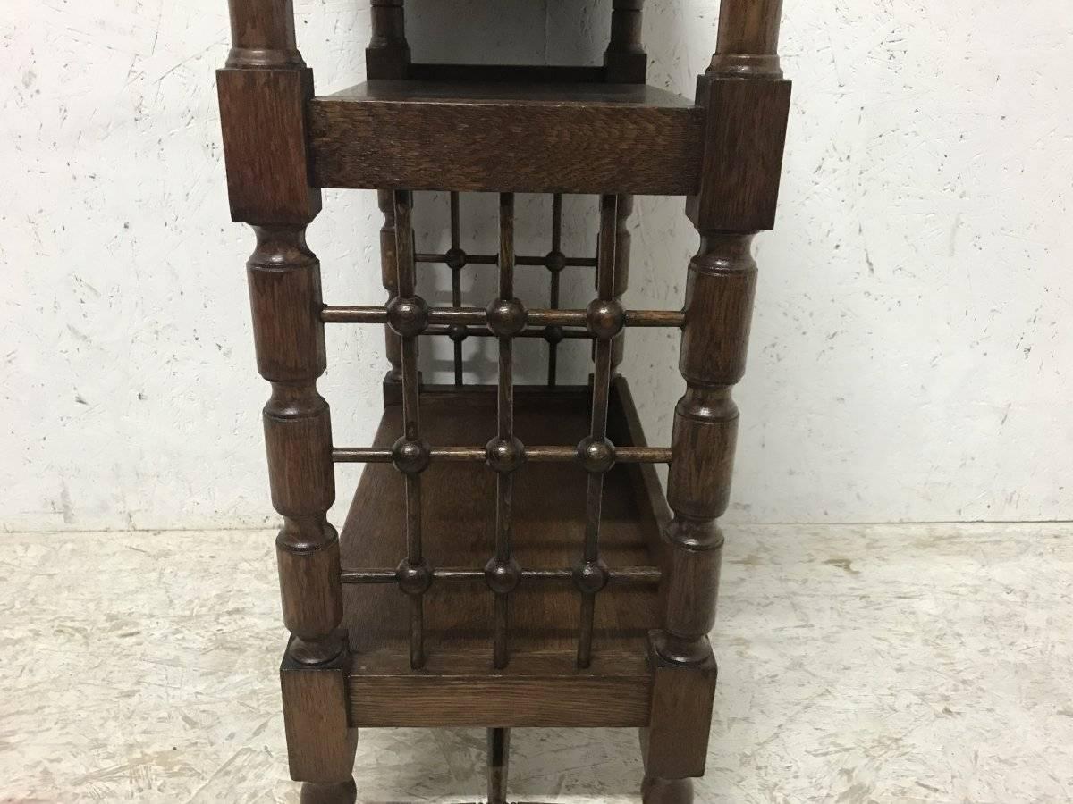 Hand-Crafted Liberty & Co Attributed, Arts & Crafts Book Stand with Moorish Turned Decoration