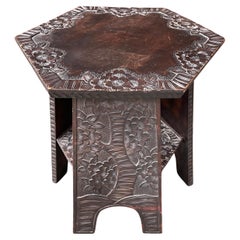 Liberty & Co. Hand-Carved Japonisme Taboret Petite Plant Stand Table Liberty & Co. Hand-Carved Japonisme Taboret Petite Plant Stand Table