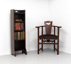 Liberty & Co 'Heart' Narrow Oak Open Bookcase Circa 1905