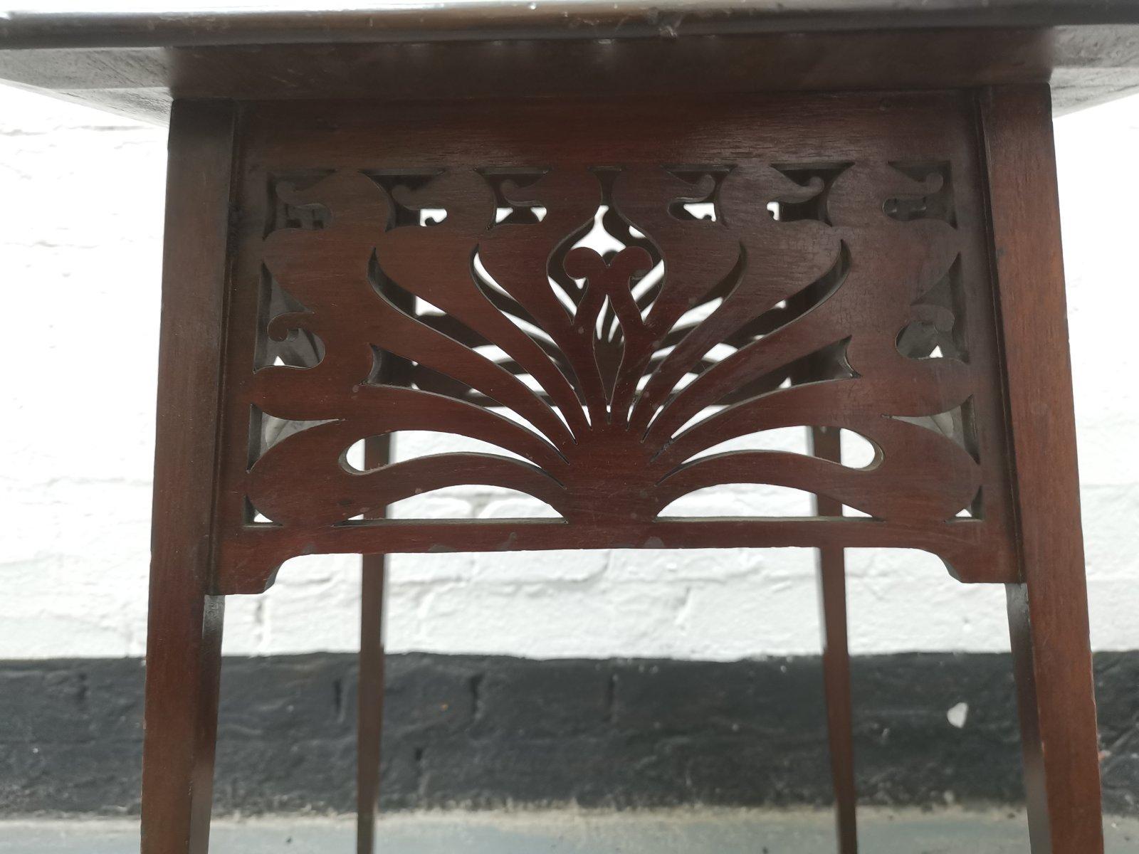 Liberty & Co, in the Style of A H Mackmurdo, an Art Nouveau Mahogany Side Table 2