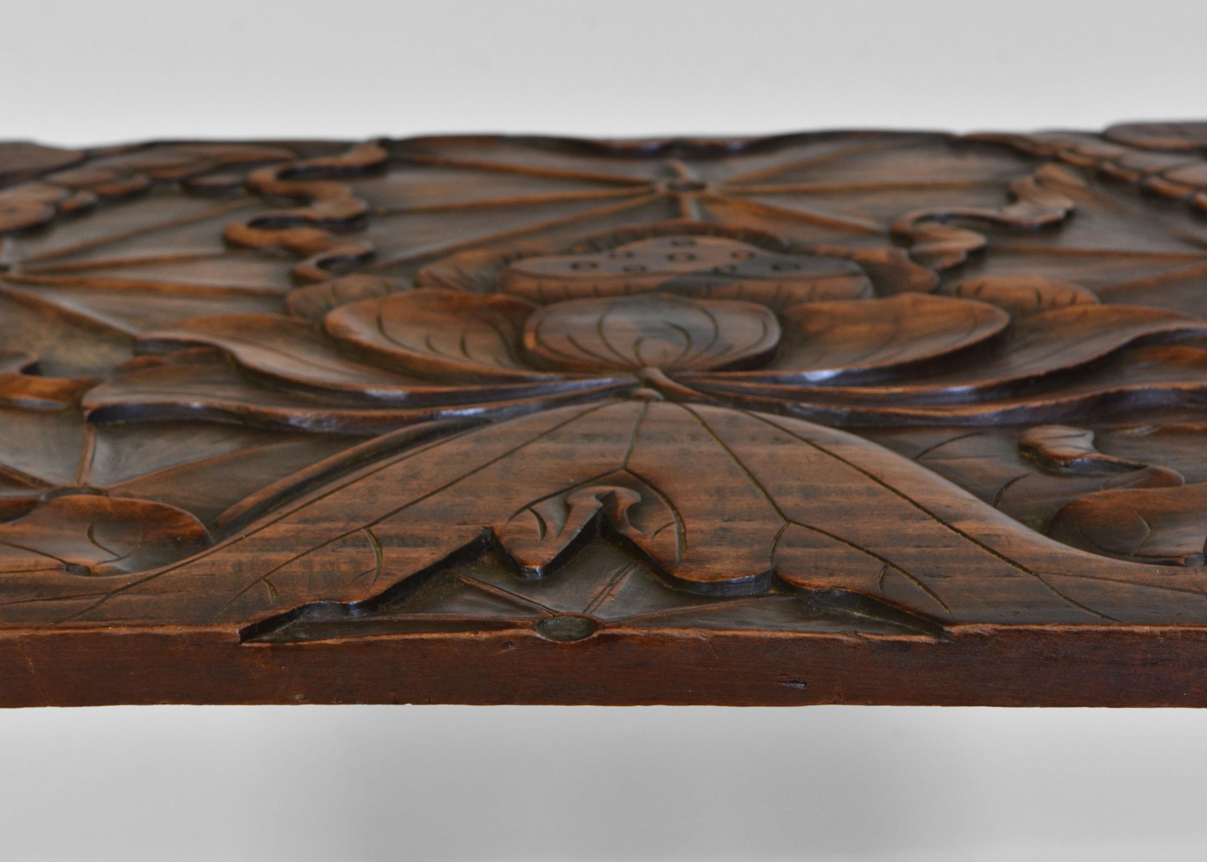 Late 19th Century Liberty & Co Japanese Carved Side Table Art Nouveau For Sale