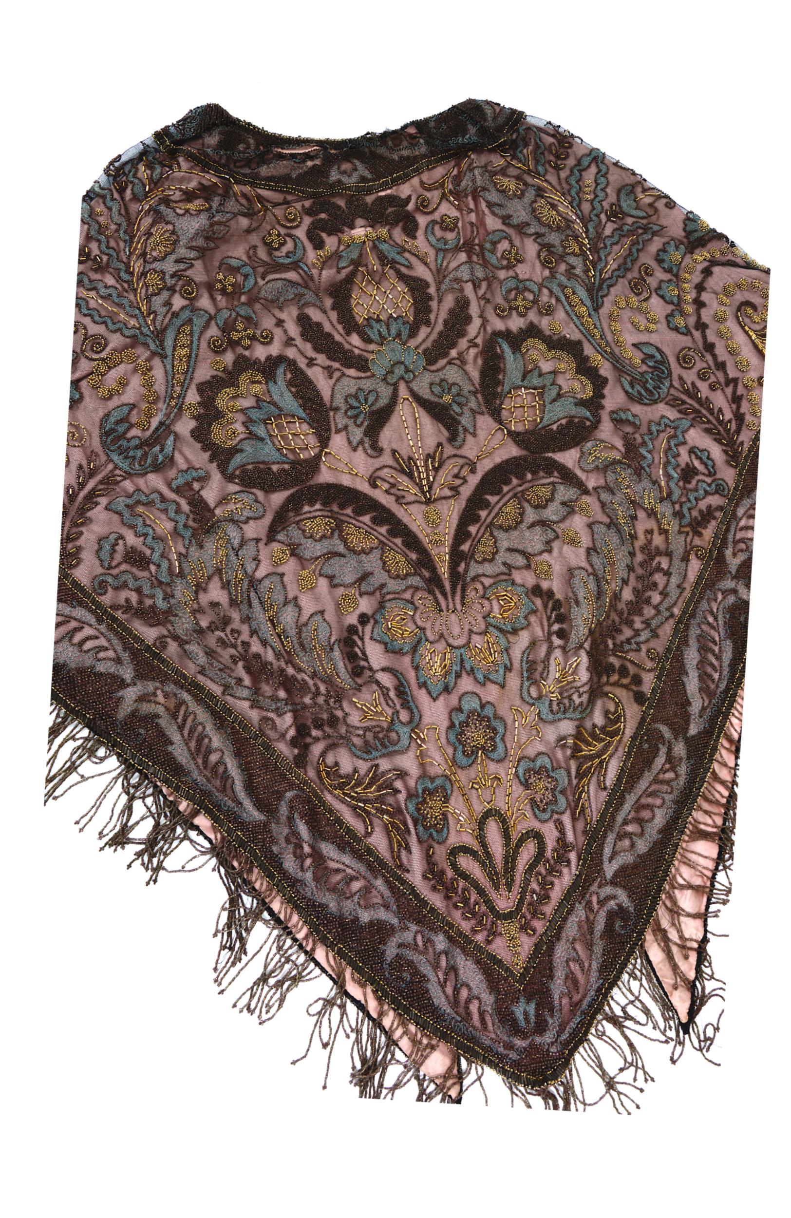 Liberty & Co London Paris art nouveau museum-worthy embellished beaded scarf  For Sale 3