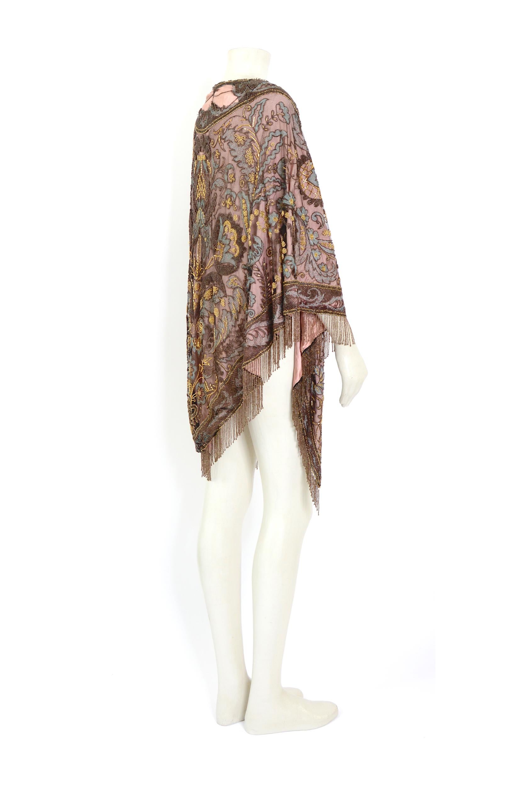 Women's Liberty & Co London Paris art nouveau museum-worthy embellished beaded scarf  For Sale