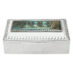 Liberty & Co Ltd Antique Edwardian Sterling Silver and Enamel Arts & Crafts Box