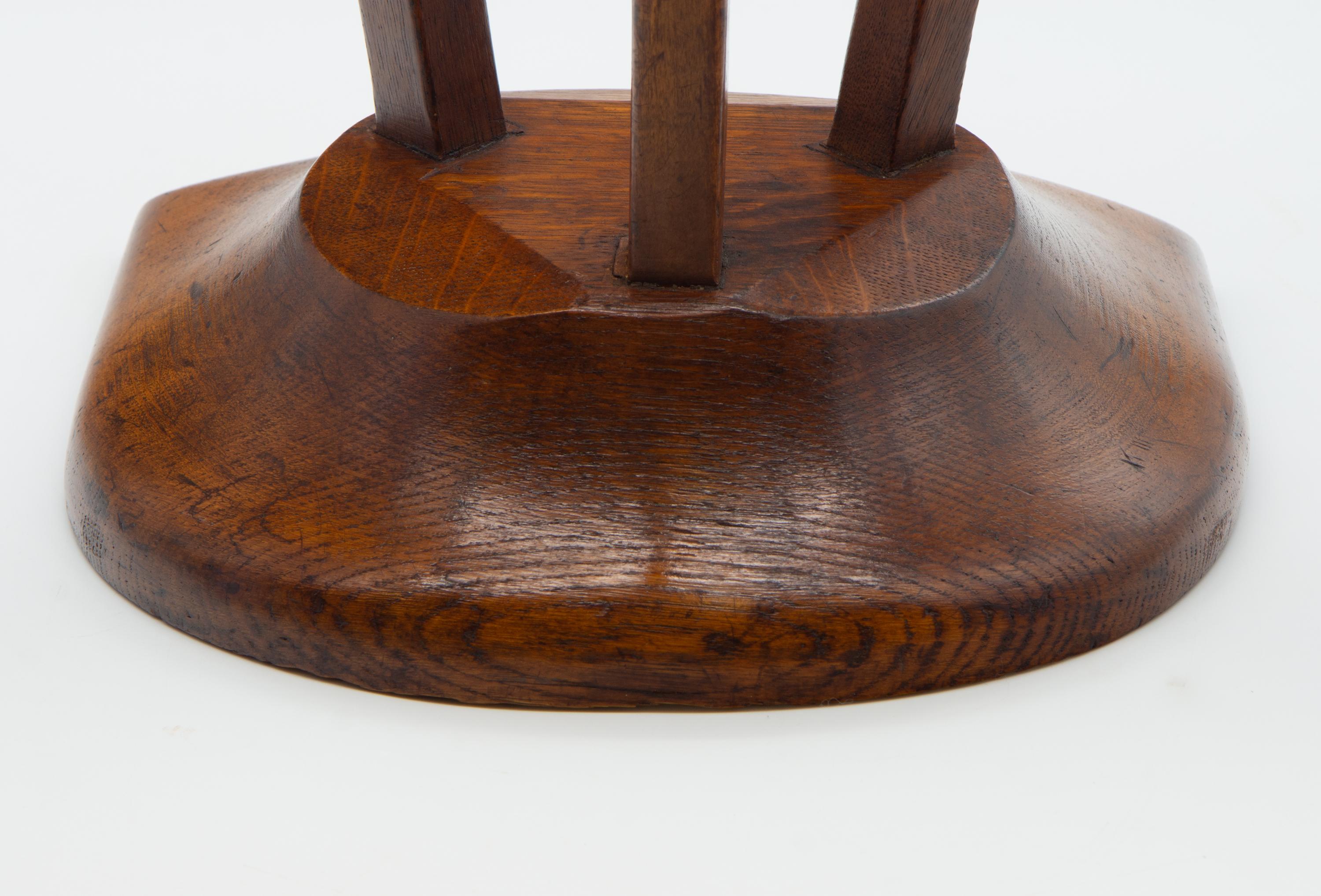 Liberty & Co Oak Thebes Stool Circa 1915. For Sale 5