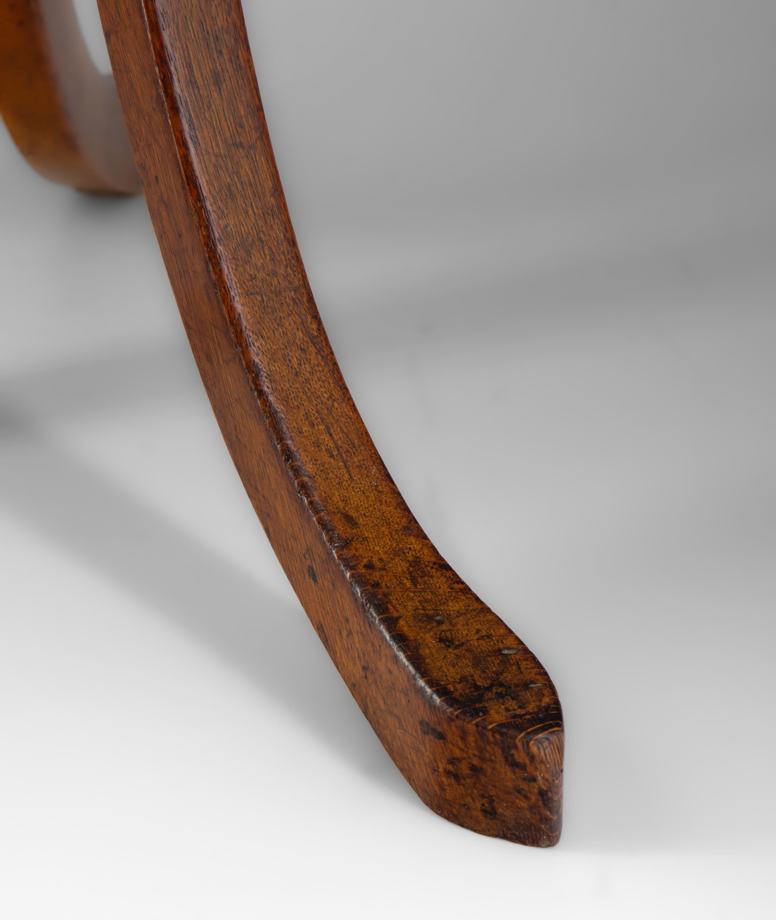 Liberty & Co Oak Thebes Stool Circa 1915. For Sale 7