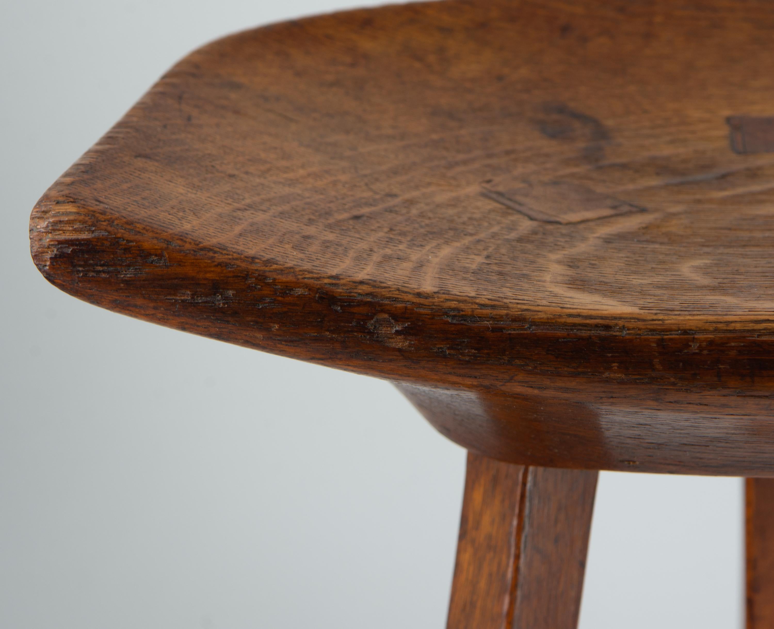 Liberty & Co Oak Thebes Stool Circa 1915. For Sale 1