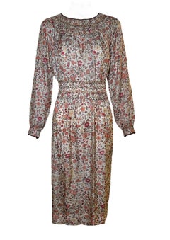 Liberty & Co of London Block Print Floral Dress, 1930s