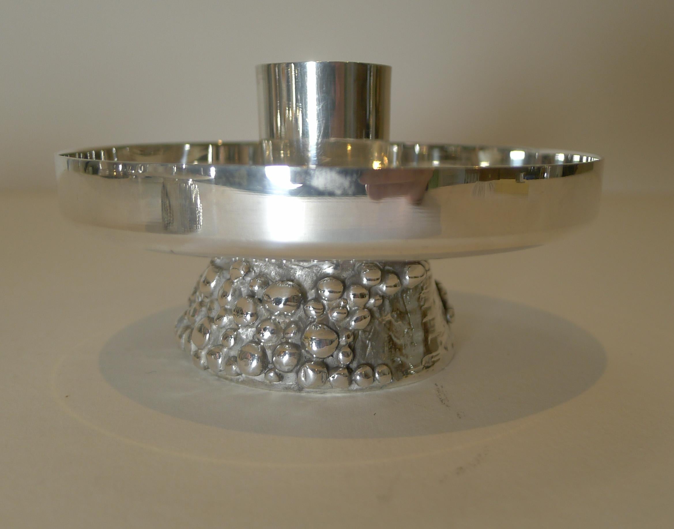 Mid-20th Century Liberty & Co., Pair Modernist Silver Plated Candlesticks, c. 1950 / 1960 For Sale