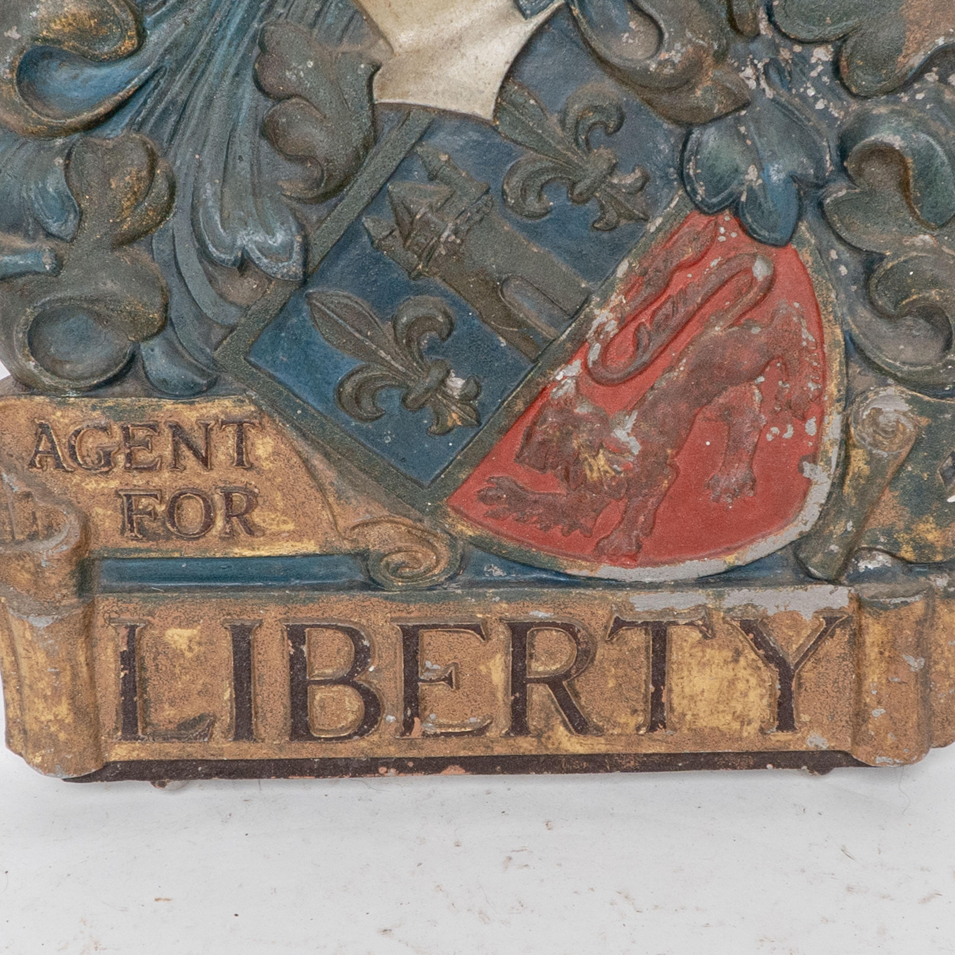 Liberty & Co Regent St London. An original Agent for Liberty aluminium shop sign For Sale 5