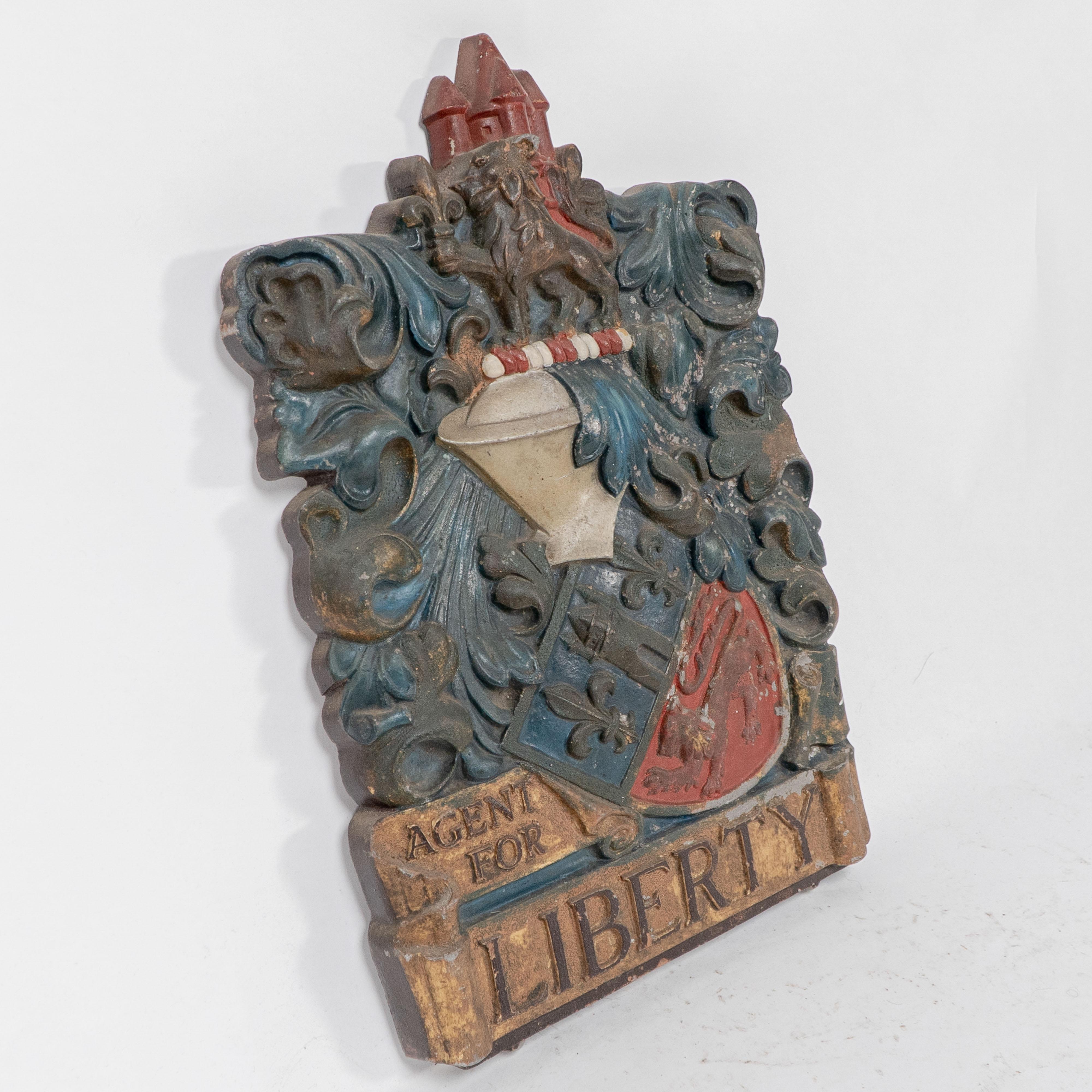 Liberty & Co Regent St London Enseigne de magasin originale en aluminium 