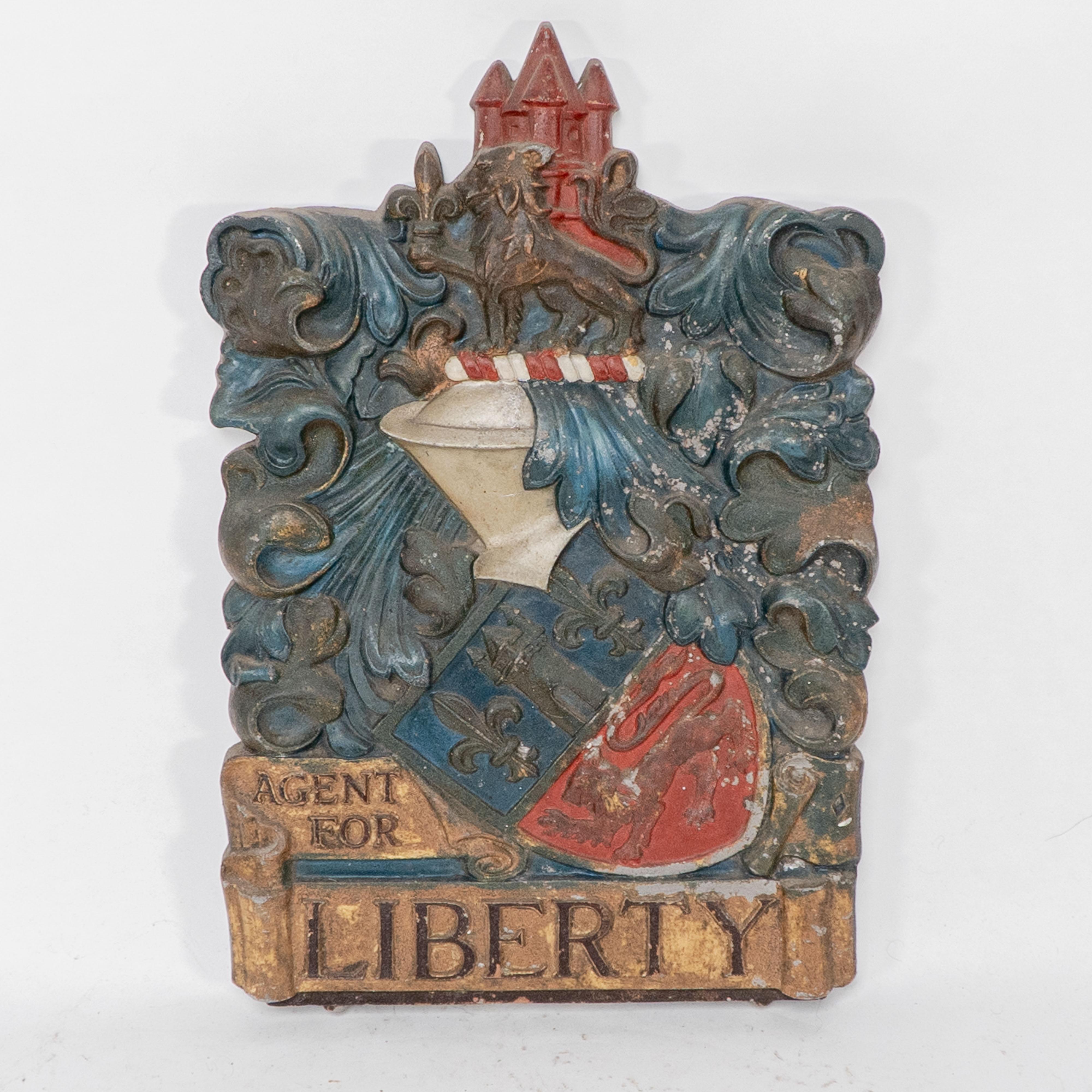 Arts and Crafts Liberty & Co Regent St London. An original Agent for Liberty aluminium shop sign For Sale