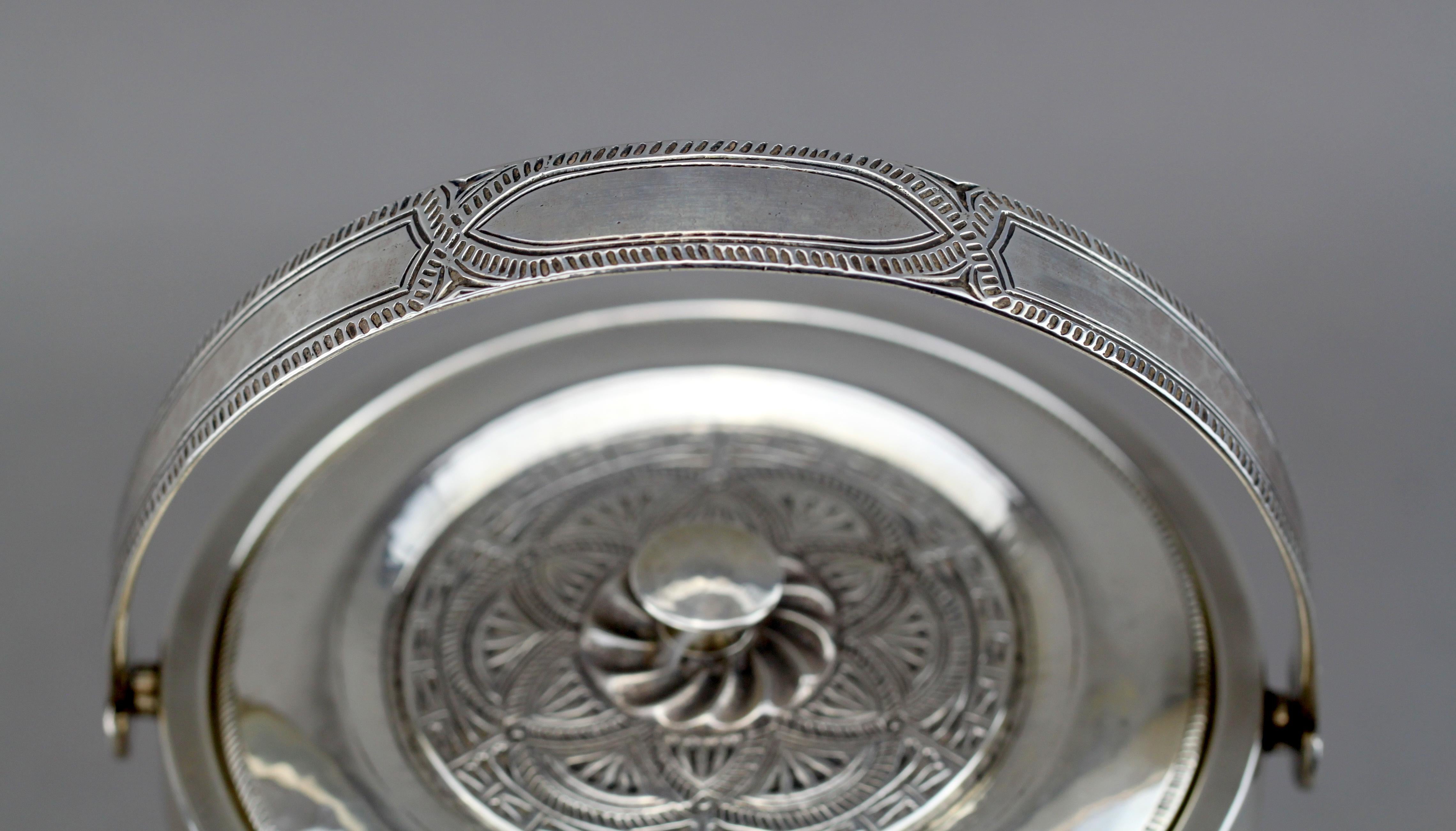 British Liberty & Co., Sterling Silver and Glass Ice Bucket, Birmingham, 1917