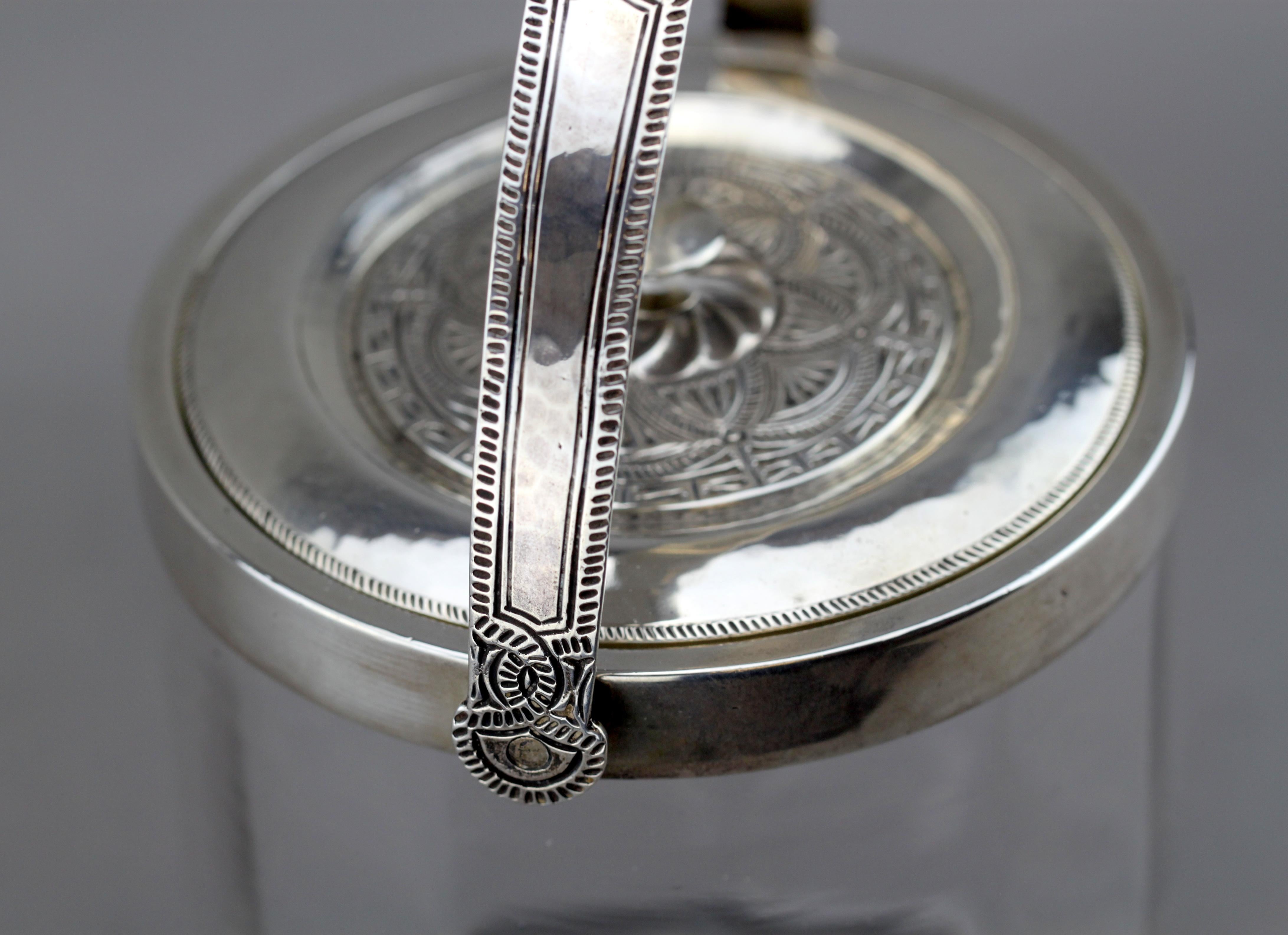 Liberty & Co., Sterling Silver and Glass Ice Bucket, Birmingham, 1917 In Good Condition In Braintree, GB