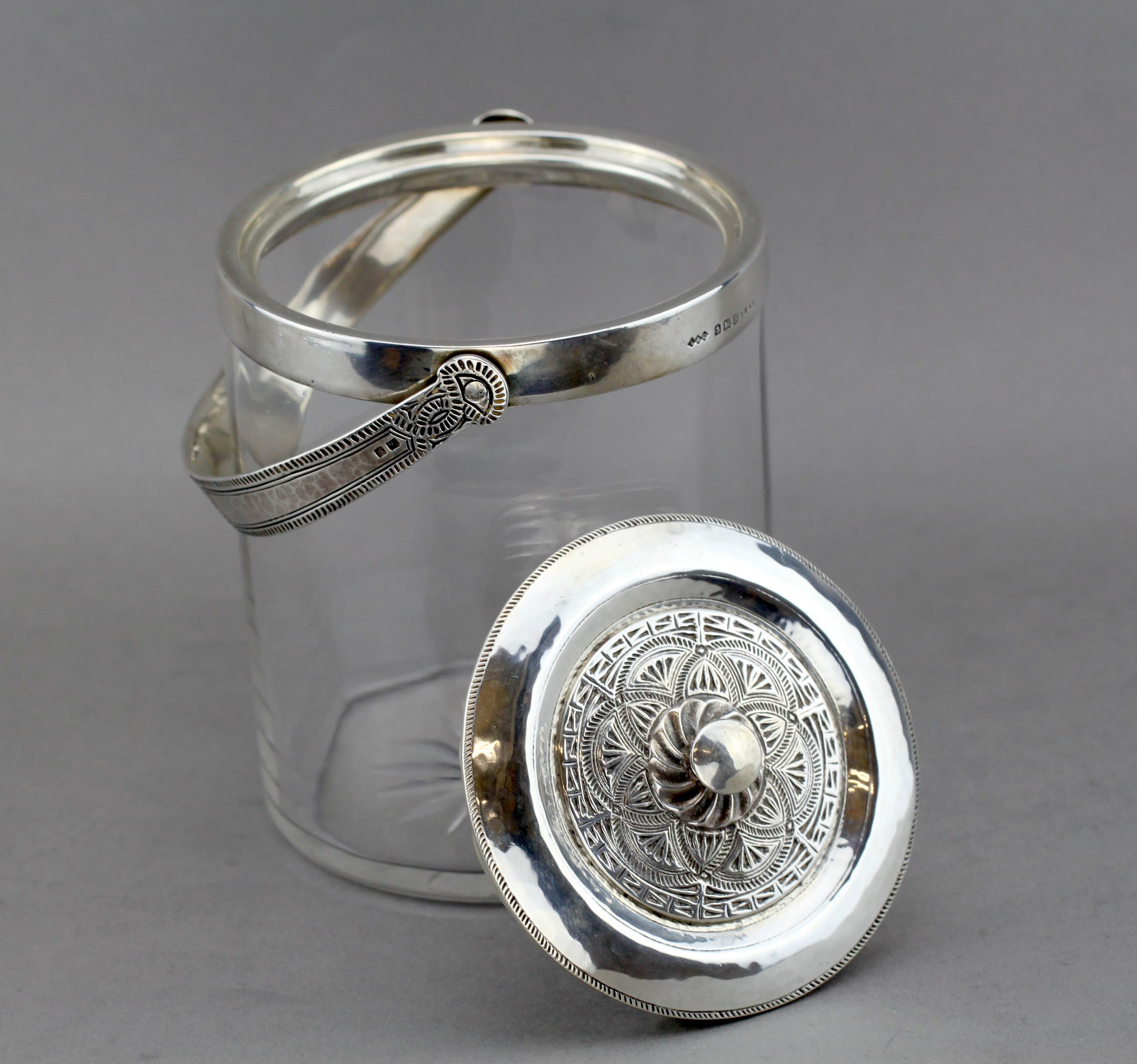 Liberty & Co., Sterling Silver and Glass Ice Bucket, Birmingham, 1917 1