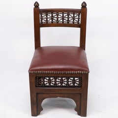 Liberty & Co. Moorish Side or Childs Chair with Mashrabiya Turned Details