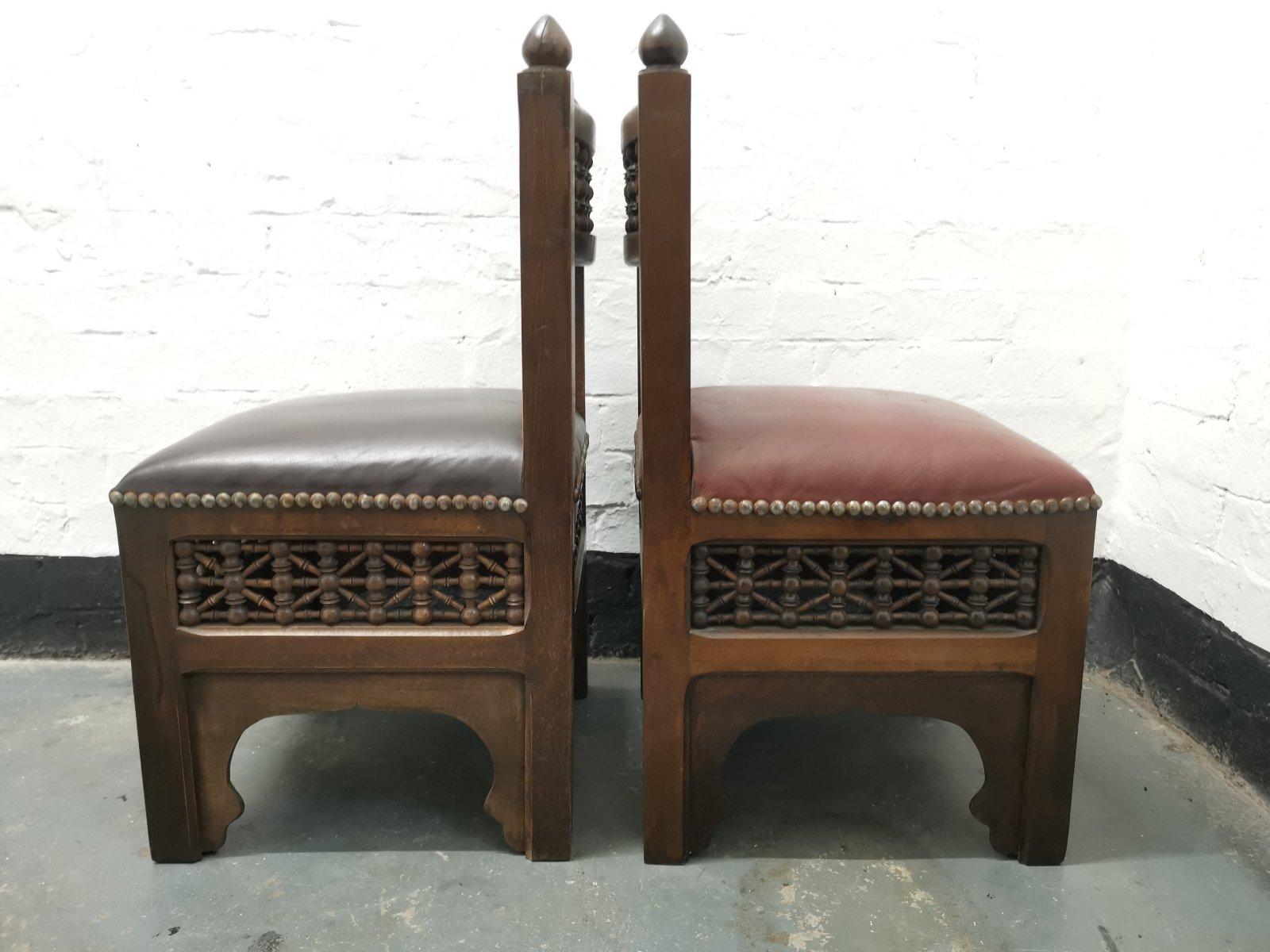 Liberty & Co. Two Moorish Side or Childs Chair with Mashrabiya Turned Details In Good Condition For Sale In London, GB