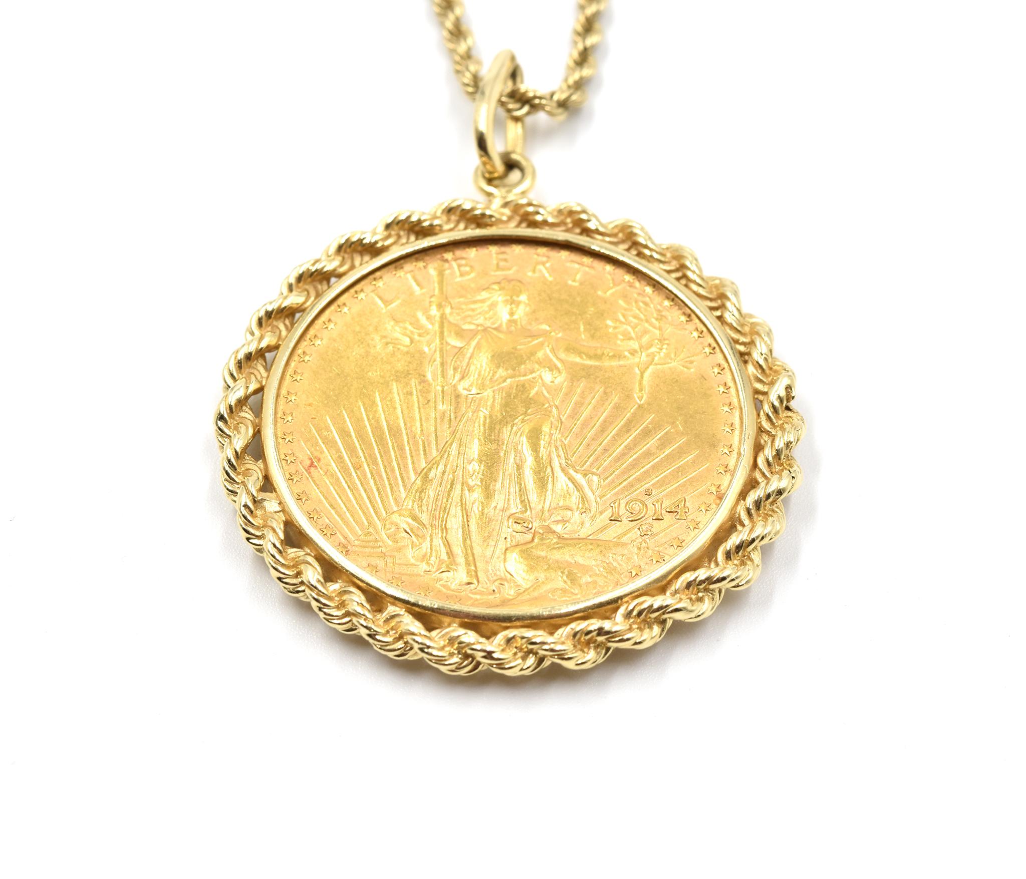 gold liberty coin necklace