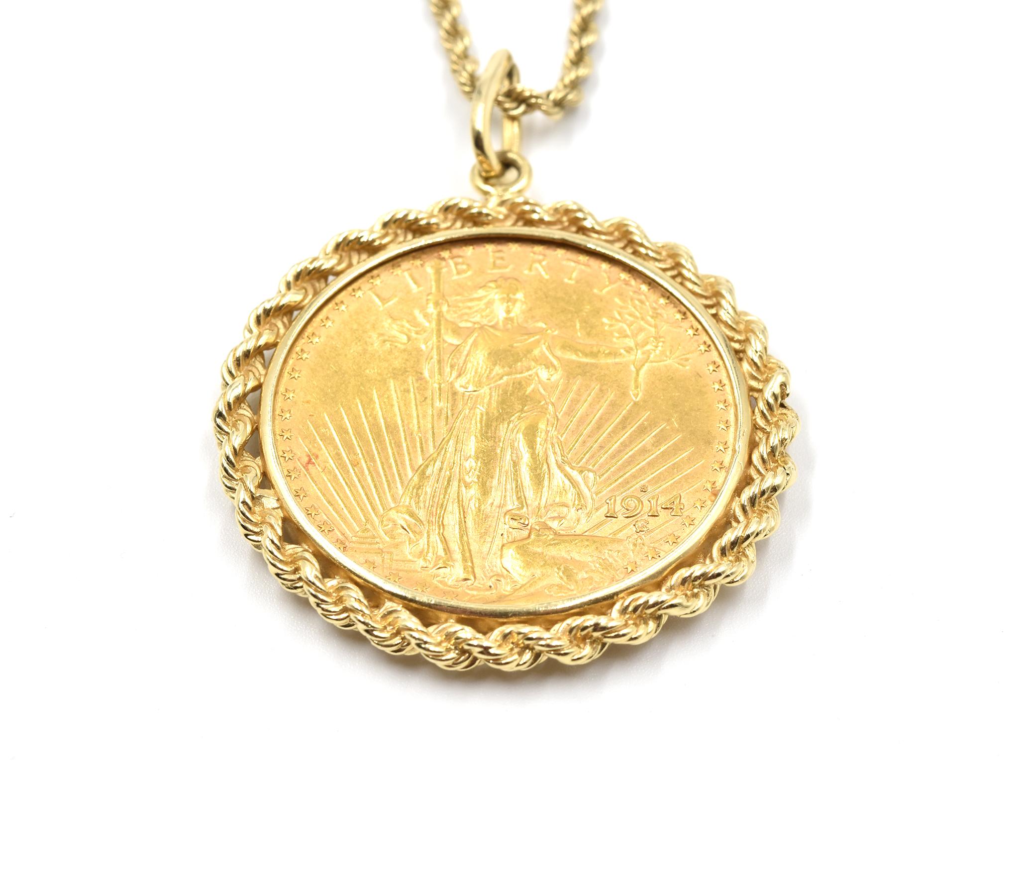 gold liberty coin necklace