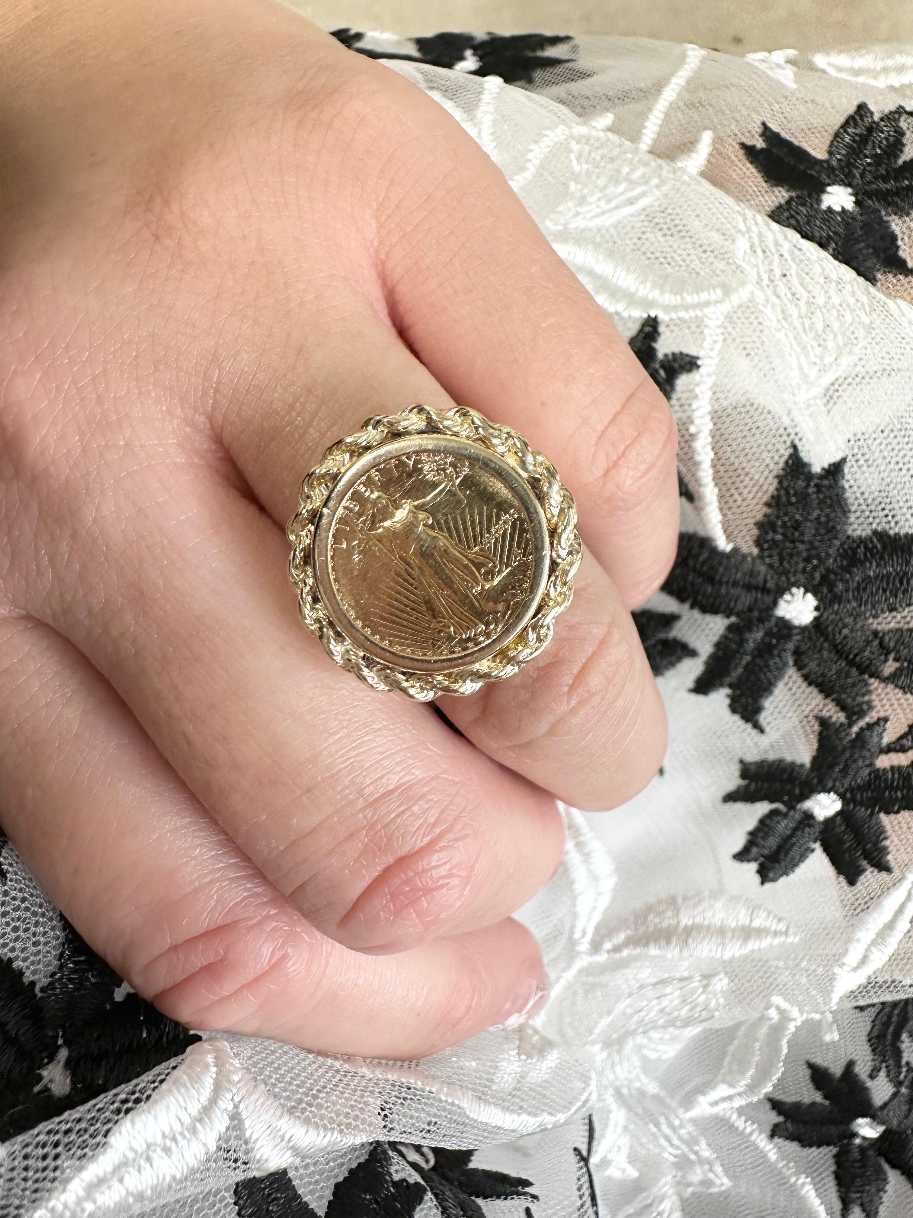 liberty gold coin ring