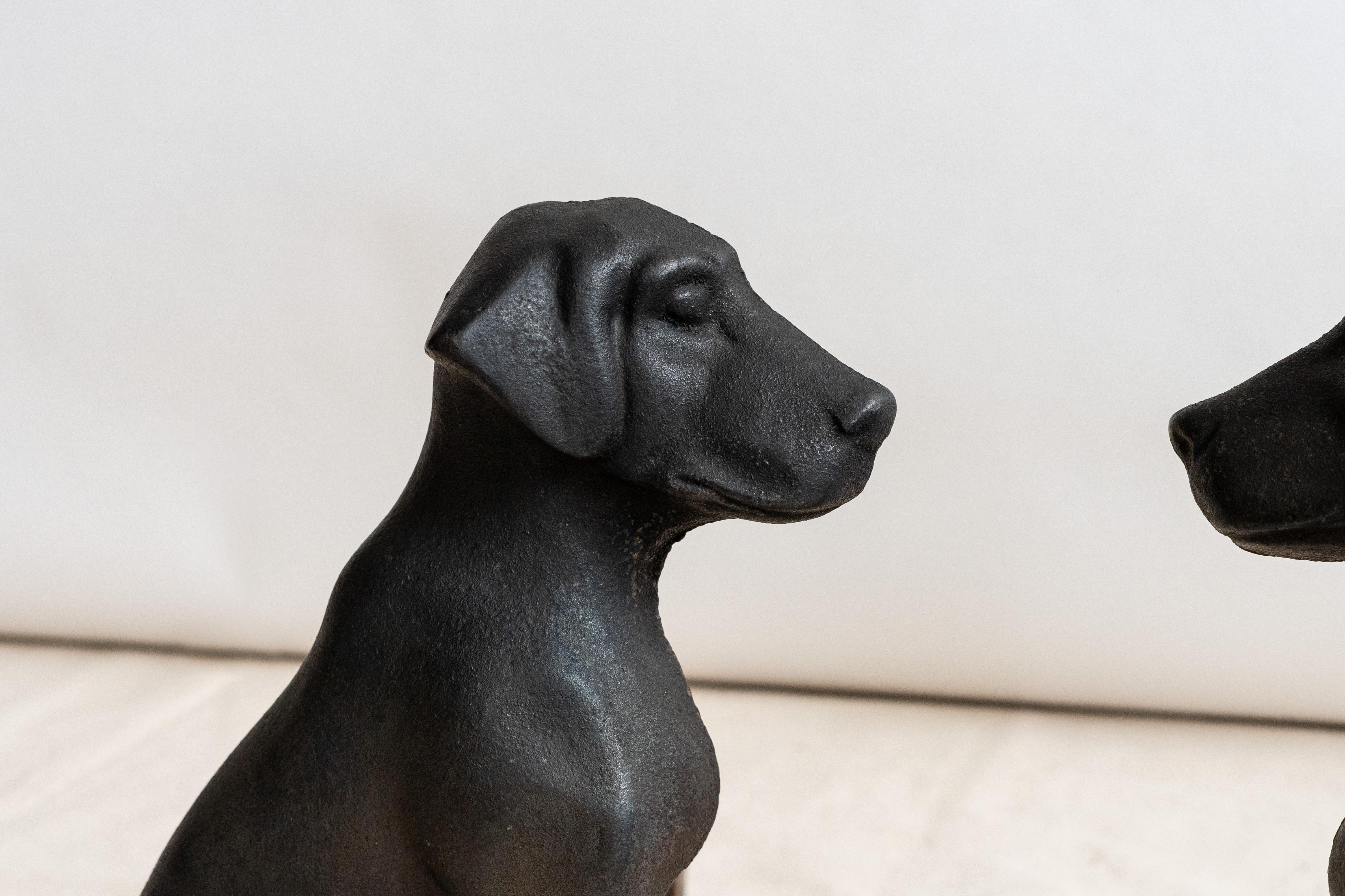 Mid-Century Modern Andirons en fonte de Liberty Foundry pour chiens de chasse
