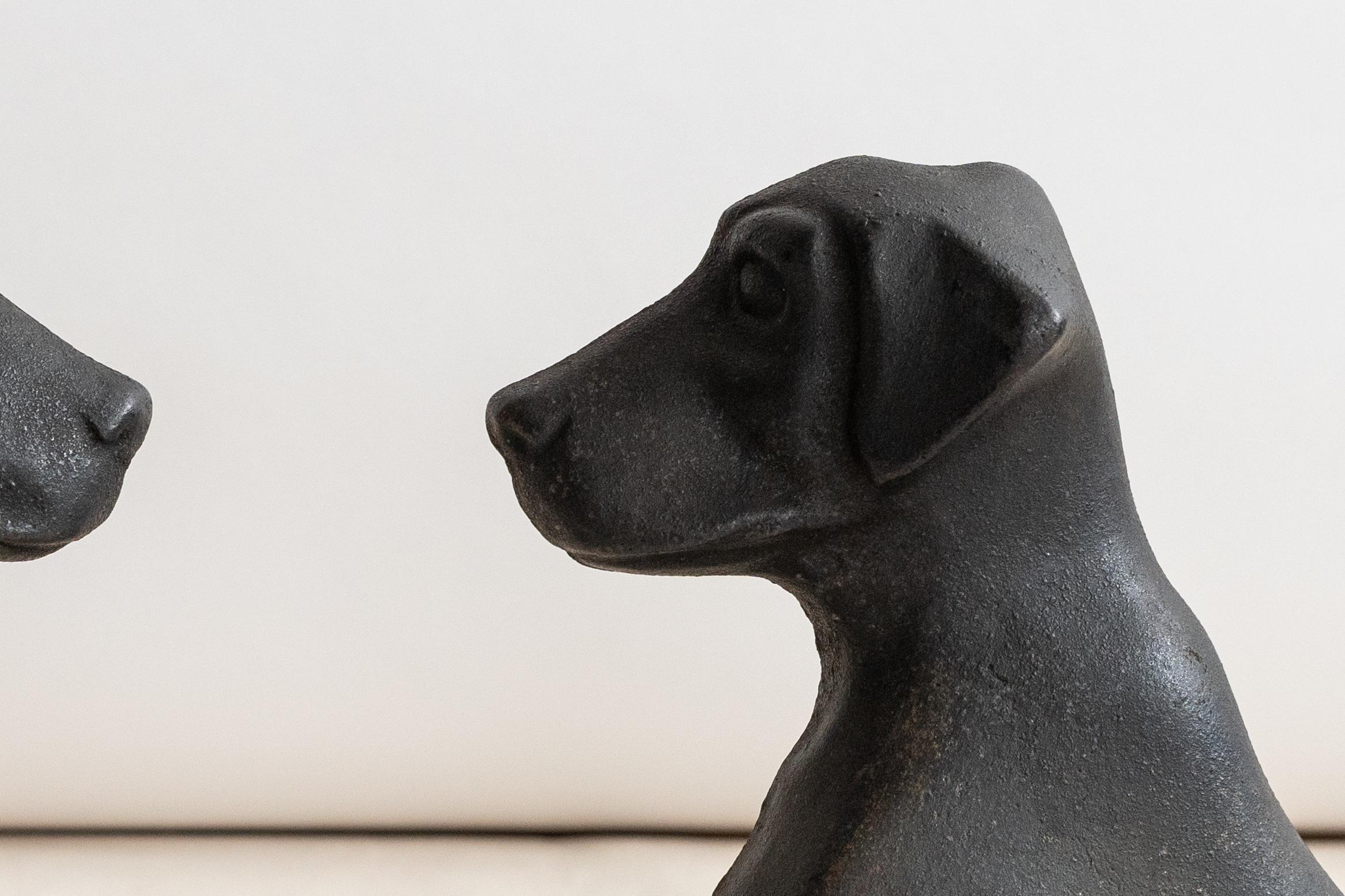 Américain Andirons en fonte de Liberty Foundry pour chiens de chasse