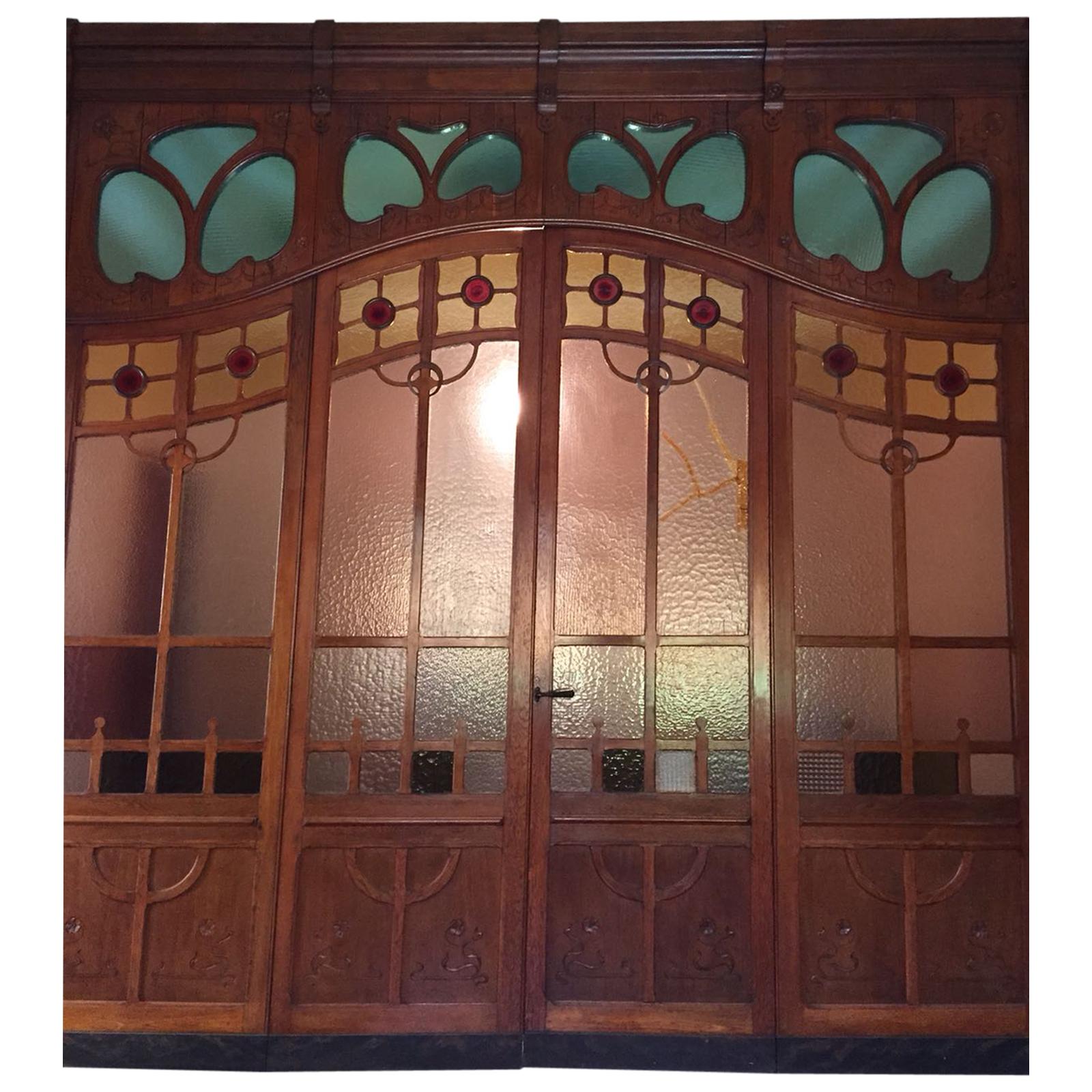 Liberty Glass Door with Oak Frame For Sale