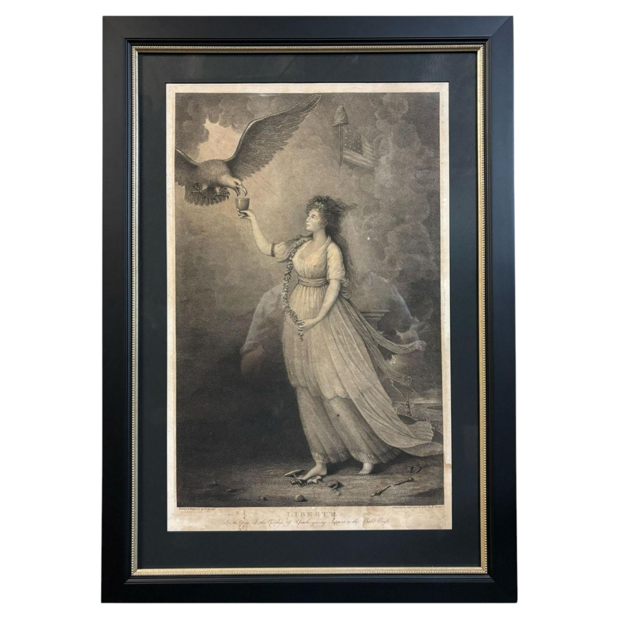 "Liberty In the Form of the Goddess of Youth" Stipple Engraving, E. Savage, 1796