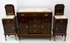 Liberty Italian Thuja Briar and Pink Portugal Marble Twobedside Tables and Chest