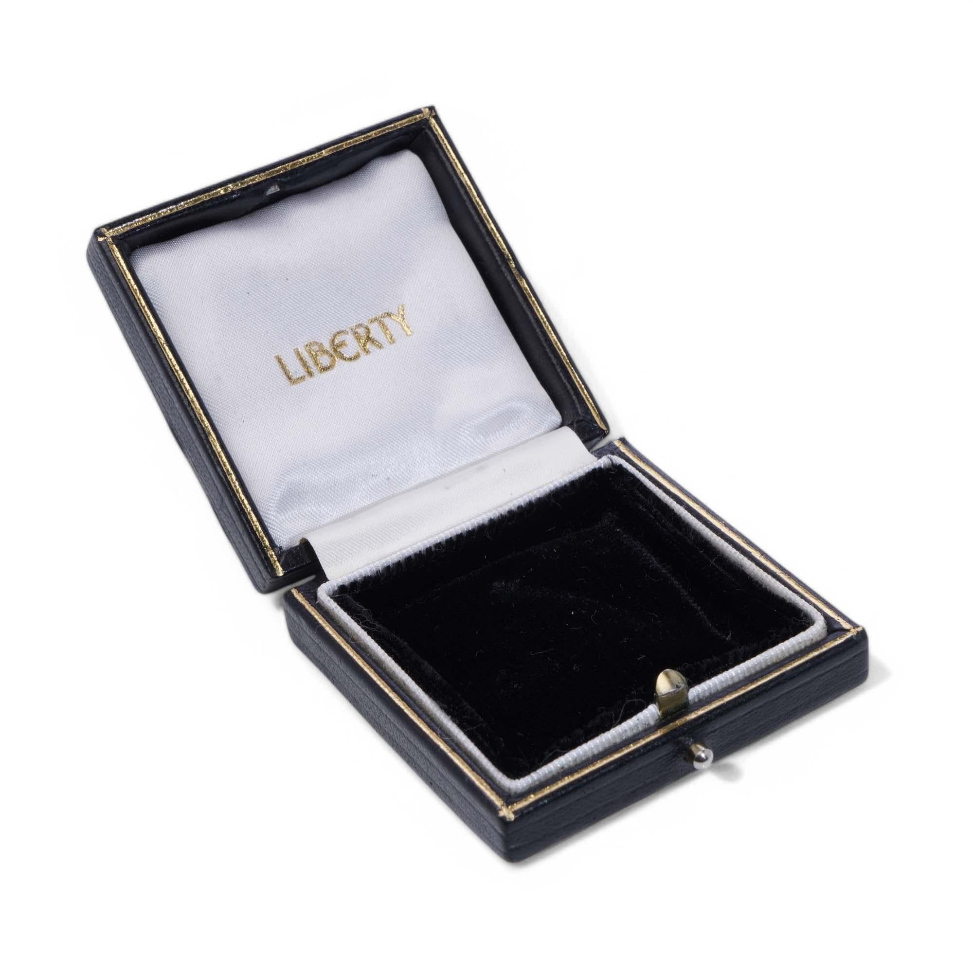 Broche Liberty de cuero y terciopelo Caja Británico en venta