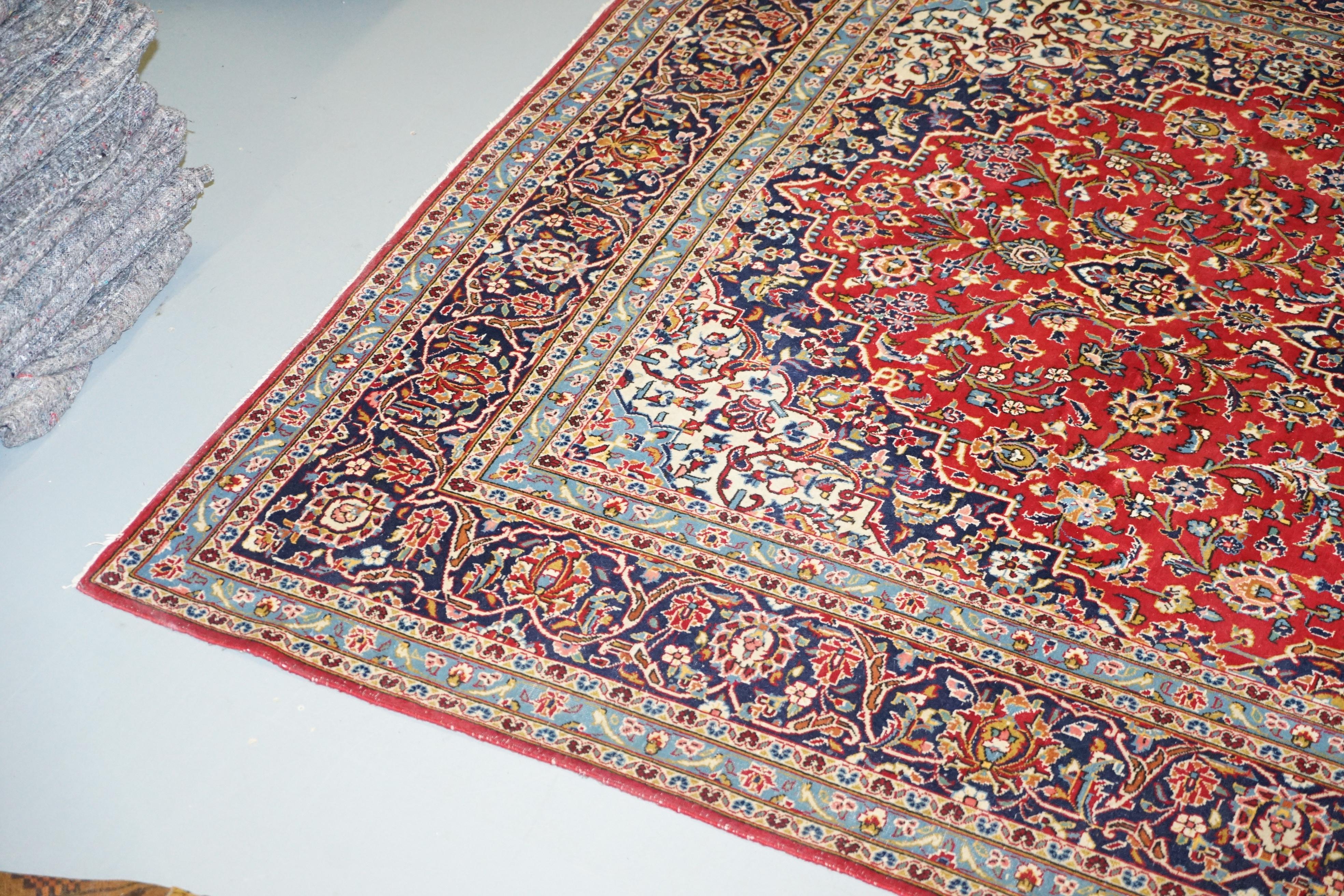Hand-Crafted Liberty London Tabriz Garden Floral Rug Large Fine Hand Knotted For Sale