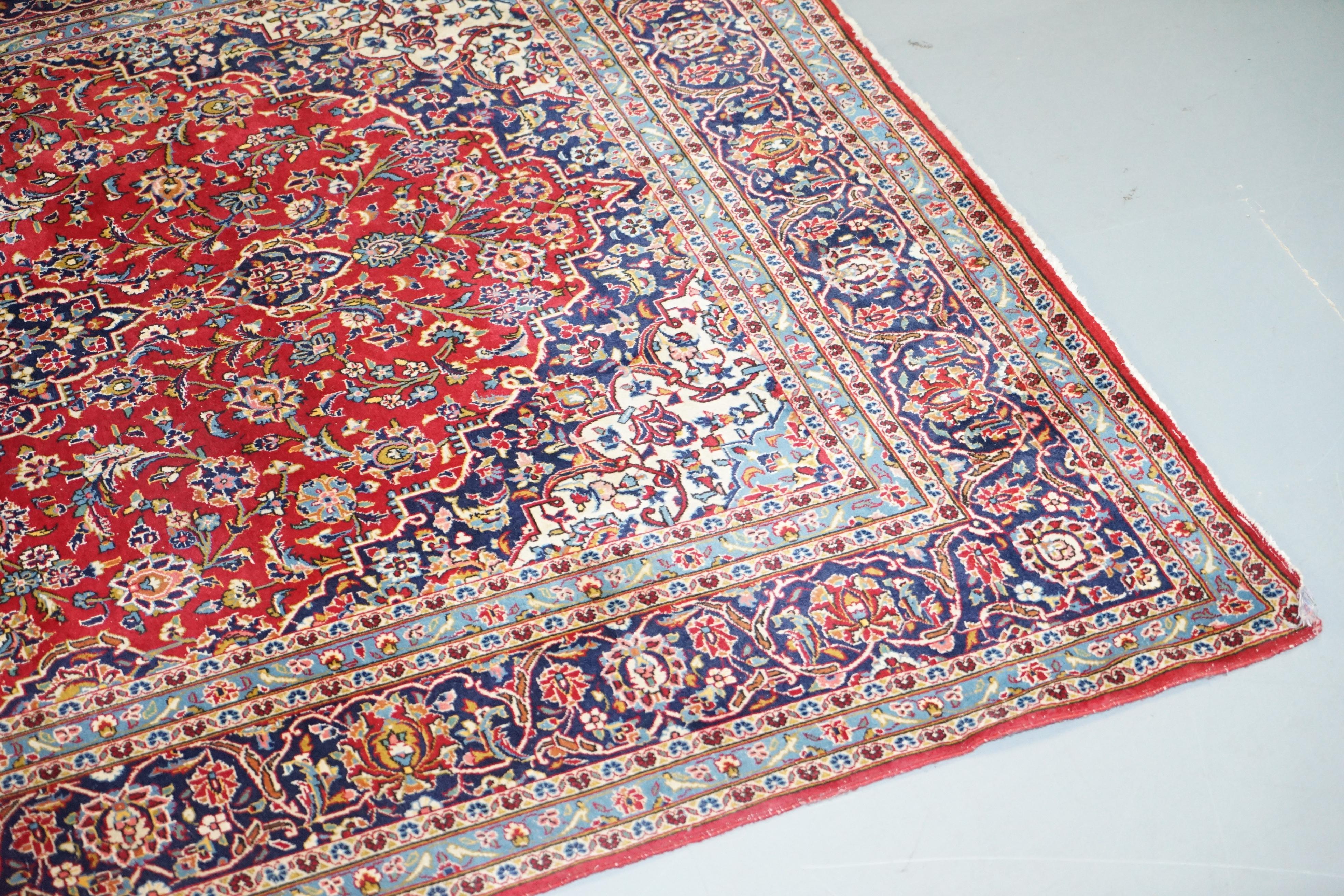 English Liberty London Tabriz Garden Floral Rug Large Fine Hand Knotted For Sale