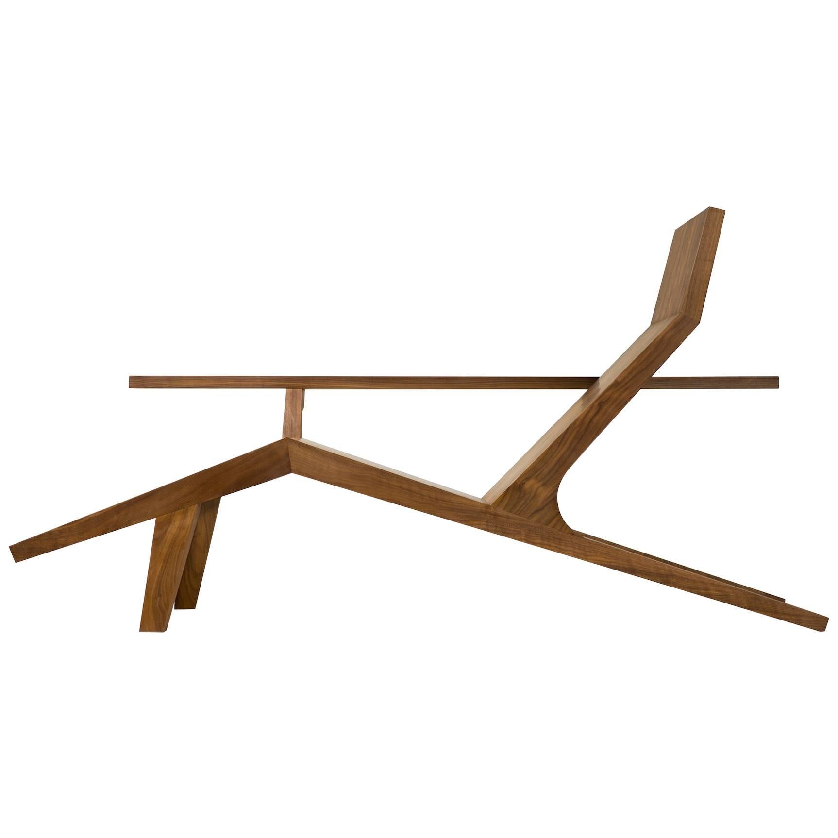 Liberty Lounger by Atelier van Lieshout in Solid Walnut with Sheepskin for Moooi For Sale