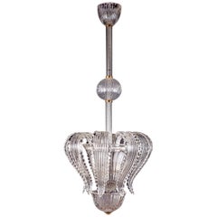 Liberty Murano Glass Chandelier or Lantern by Ercole Barovier, 1930