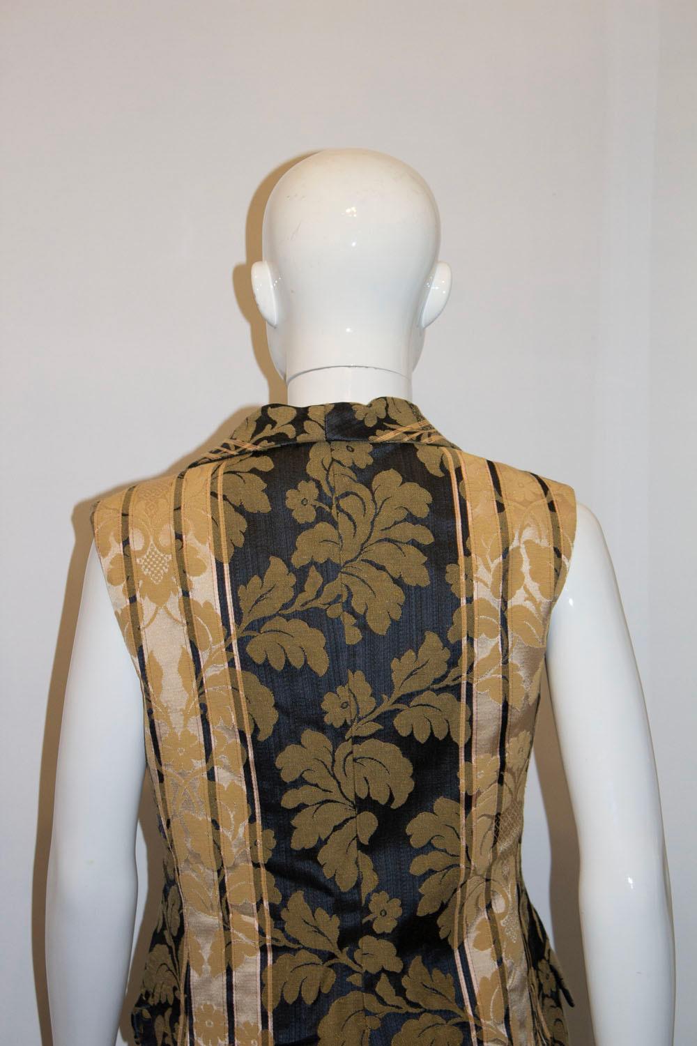 Liberty of London Black and Gold Waistcoat. For Sale 1