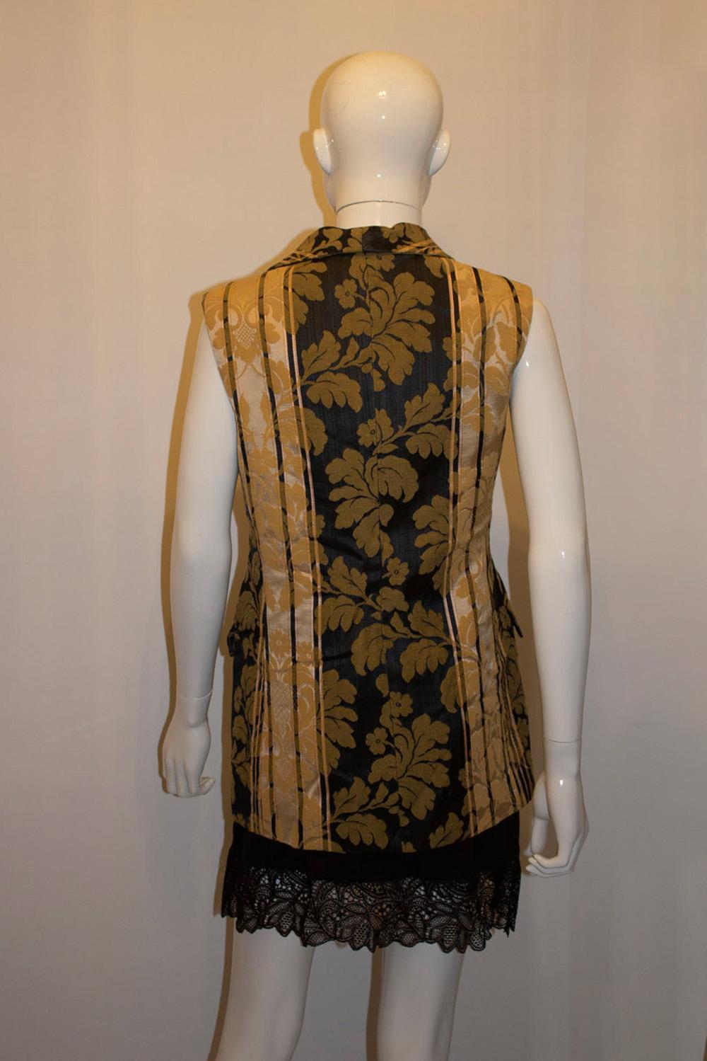 Liberty of London Black and Gold Waistcoat. For Sale 3