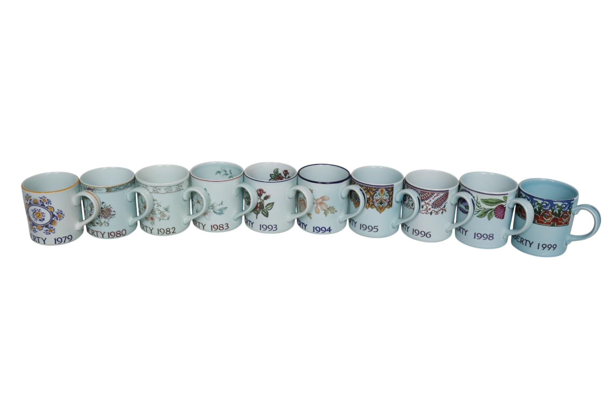 Tazas coleccionables del año 1979-1999 de Liberty of London, lote de 10 Inglés en venta