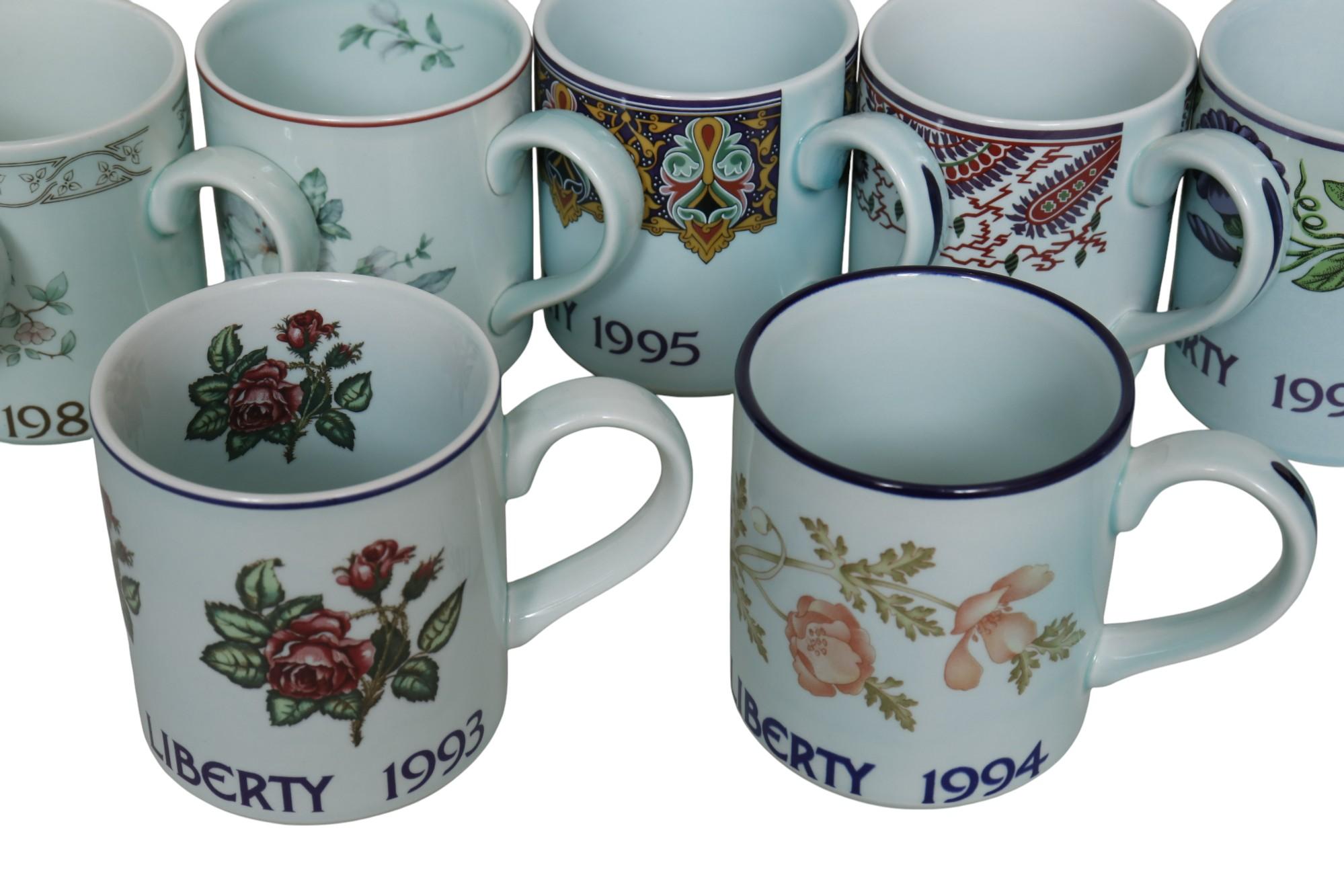 Tazas coleccionables del año 1979-1999 de Liberty of London, lote de 10 en Bueno estado para la venta en Bradenton, FL