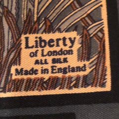 Liberty of London Silk Scarf Decorated with Hera Peacock Feathers from 1975