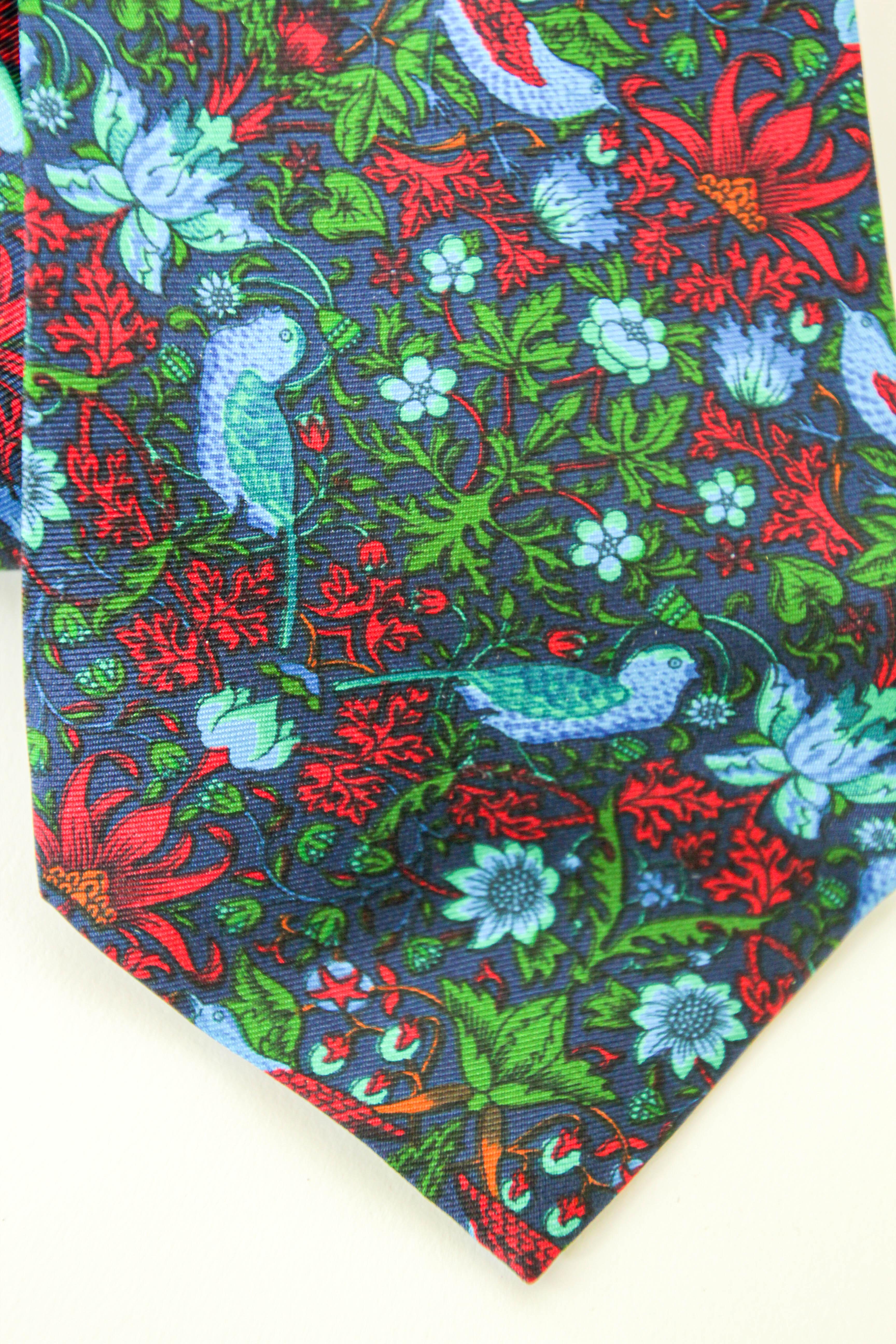 LIBERTY of London Seide Krawatte Herren Kleid Necktie Tropical Dschungel im Zustand „Gut“ im Angebot in North Hollywood, CA