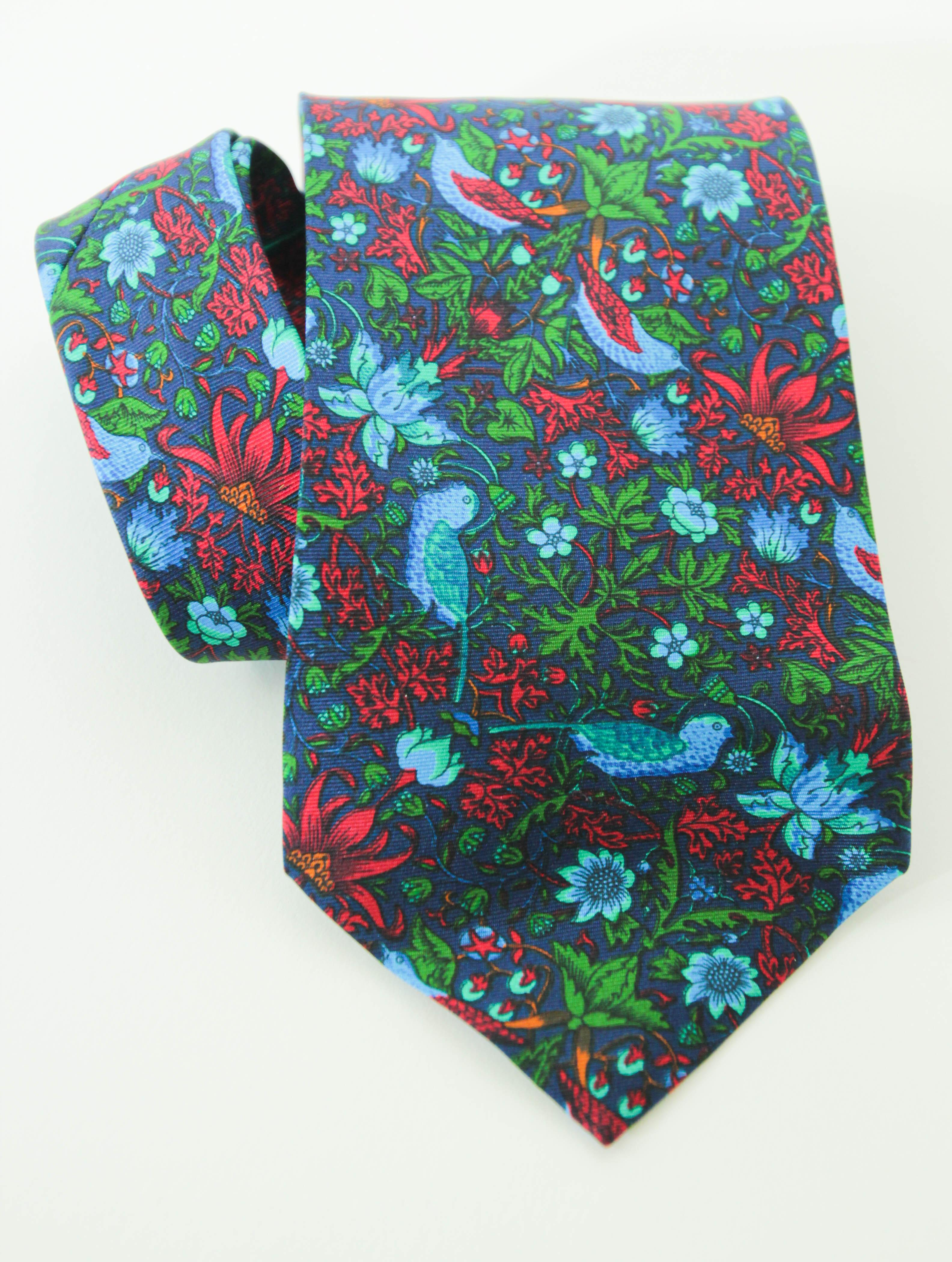 LIBERTY of London Seide Krawatte Herren Kleid Necktie Tropical Dschungel im Angebot 1