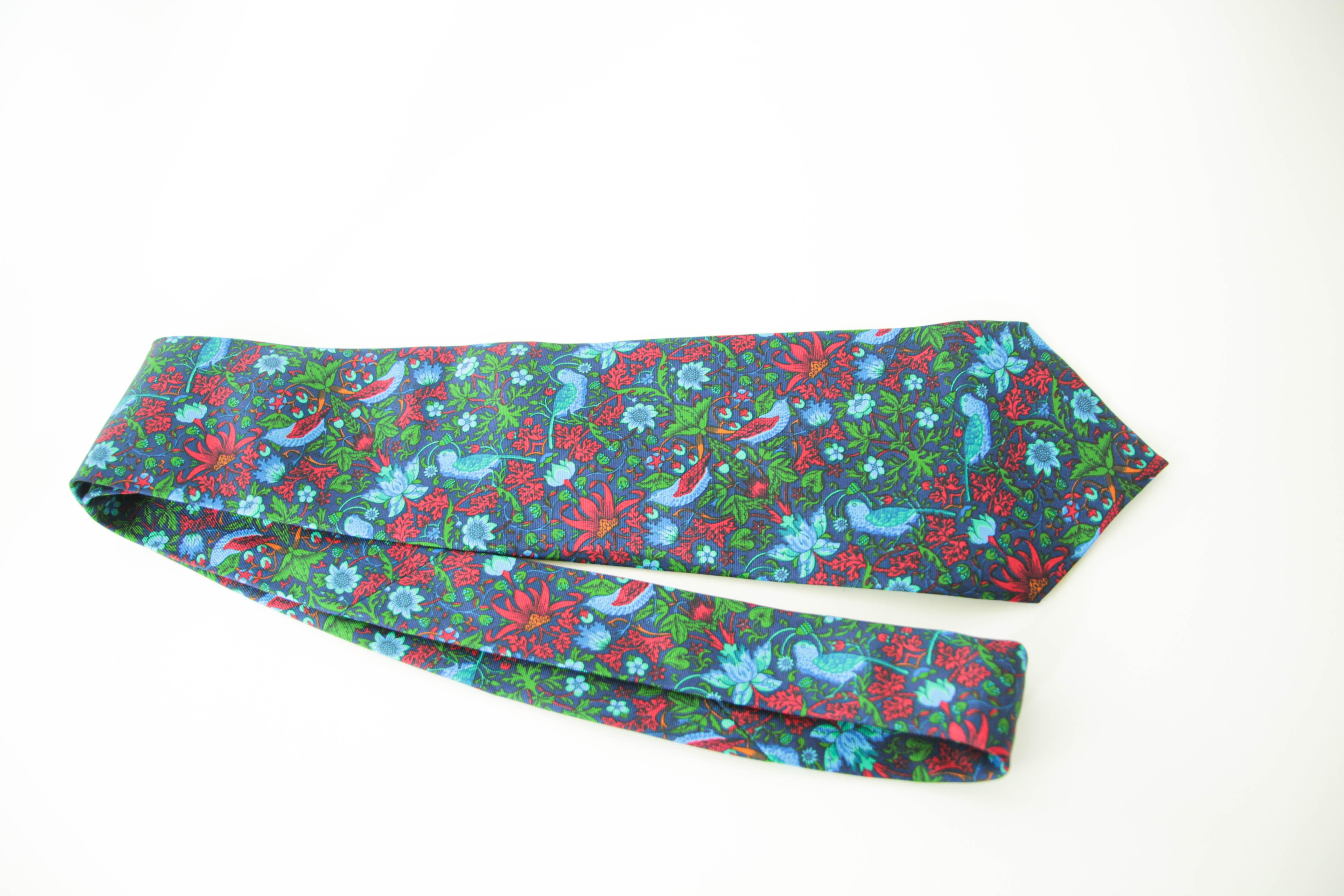 LIBERTY of London Seide Krawatte Herren Kleid Necktie Tropical Dschungel im Angebot 5
