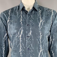 LIBERTY OF LONDON Size XL Navy White Abstract Cotton Long Sleeve Shirt