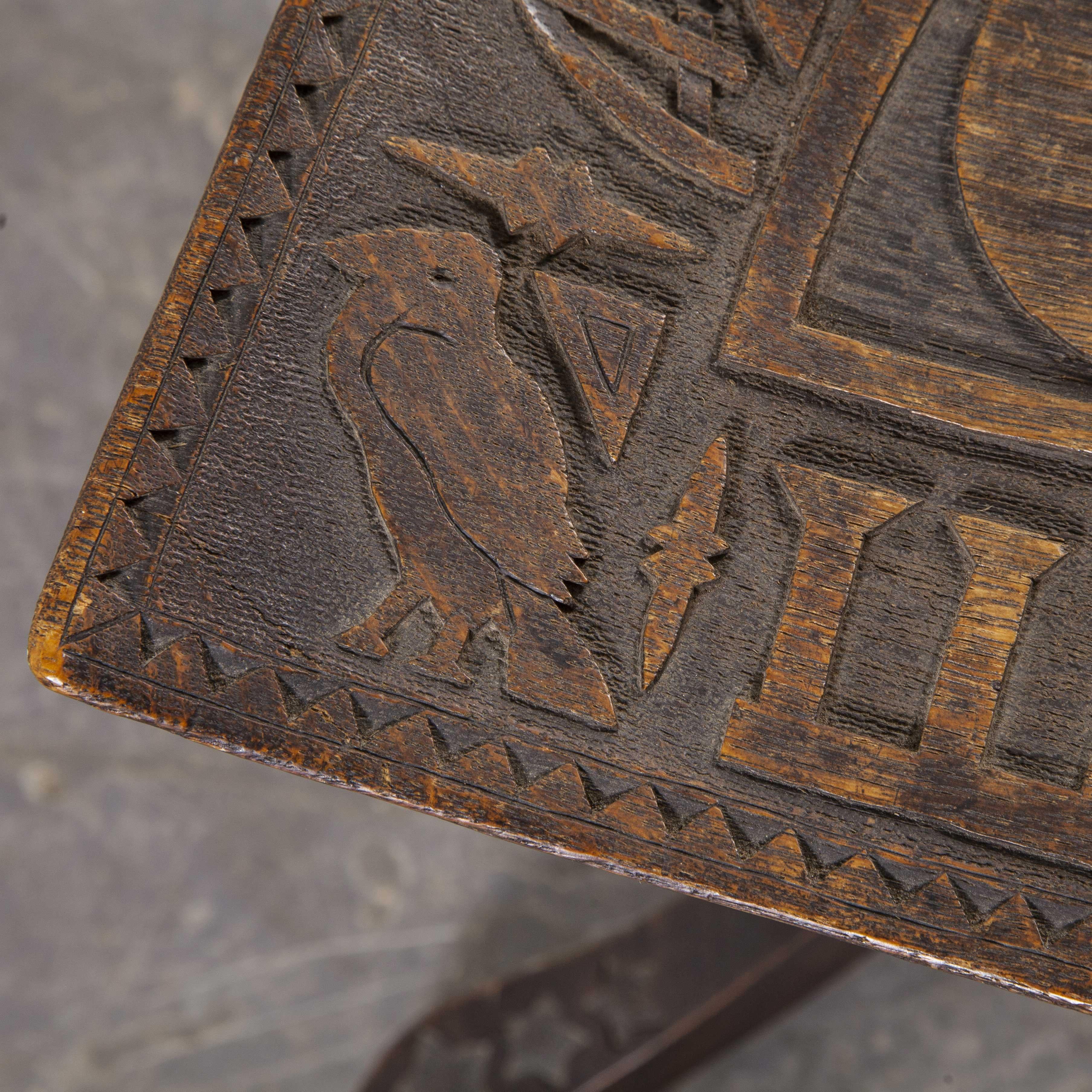 Liberty of London Teak Three-Legged Egyptian-Style Thebes Stool In Good Condition In Hook, Hampshire