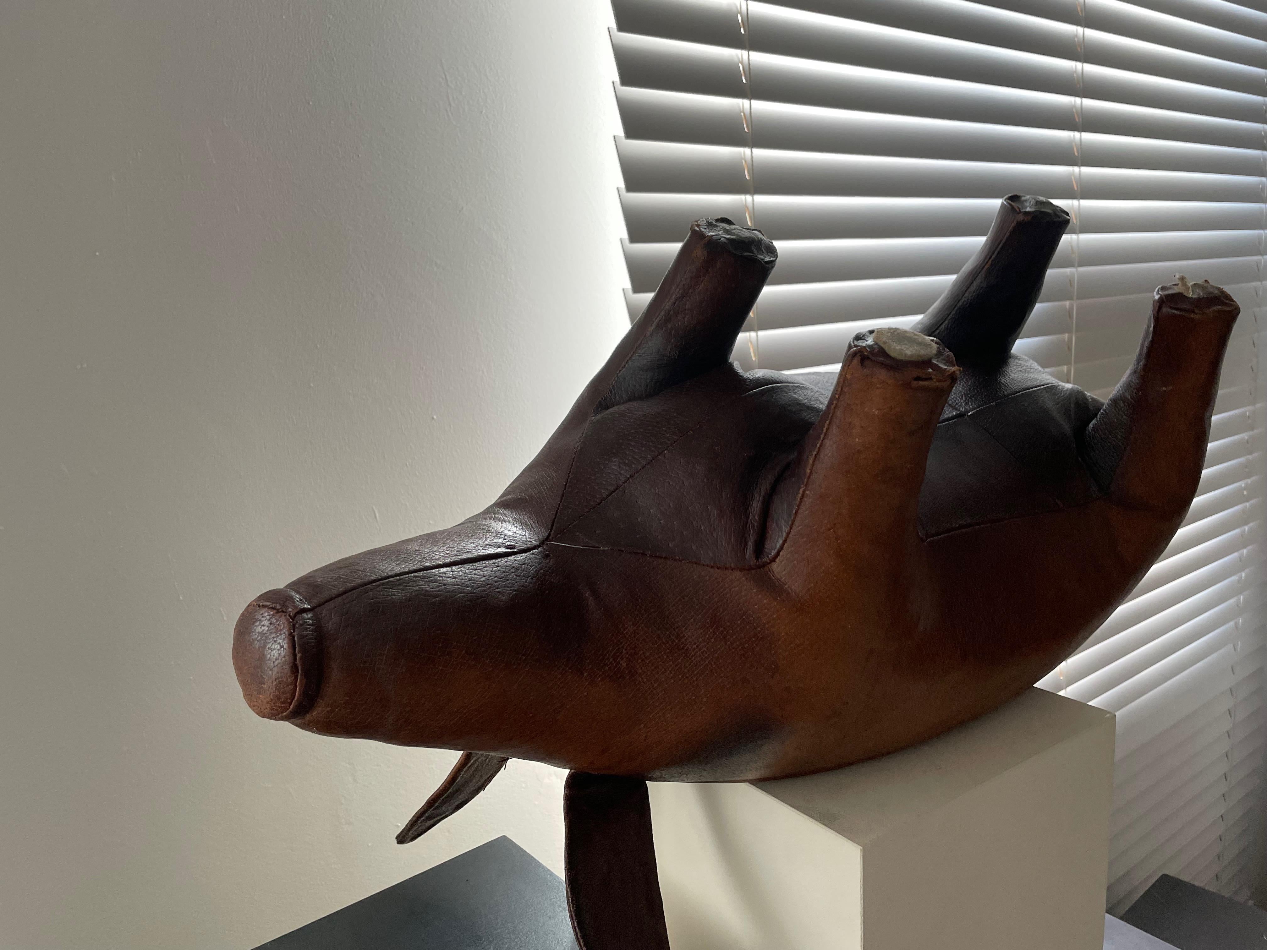  Liberty 's Ottoman Leather Pig by Dimitri Omersa In Good Condition For Sale In Brussels, BE
