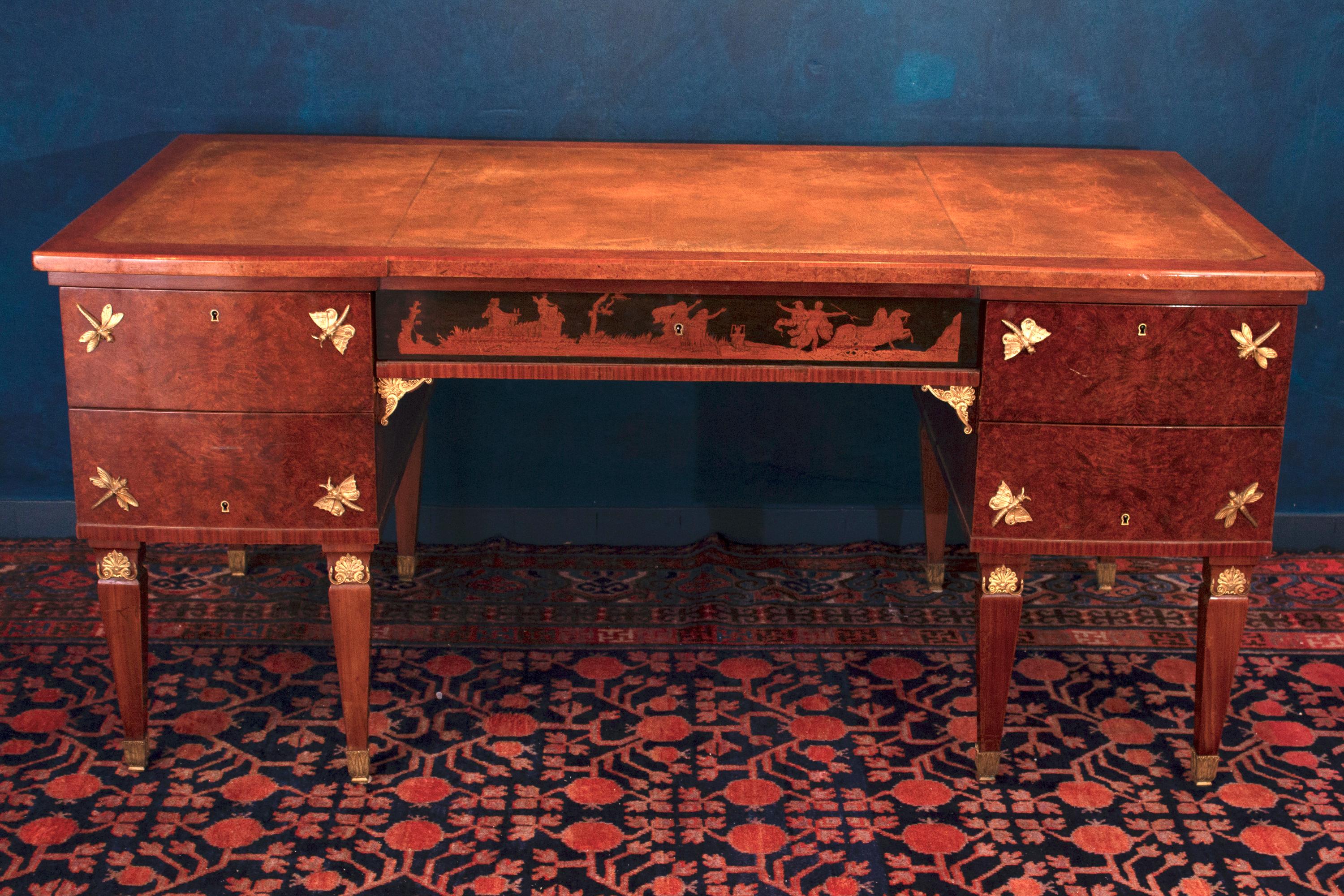 Belle Époque Liberty Outstanding Writing Desk Attributed to V. Ducrot 1930' For Sale